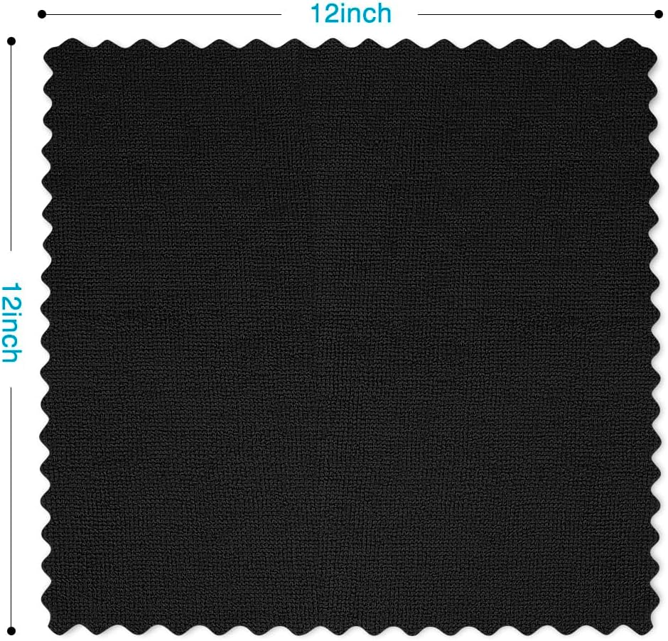 Orighty Black Microfiber Cleaning Cloth, 50 Pack Highly Absorbent Cleaning Supplies, Lint Free Kitchen Towels Cleaning Rags, Microfiber Towels for Cars, House, Window, 12x12 inch
