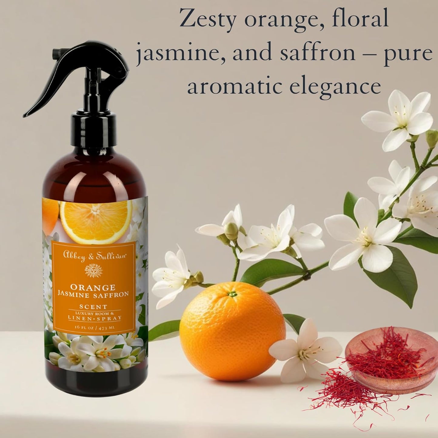 Abbey & Sullivan Linen Spray, Orange Jasmine Saffron, 16 oz.