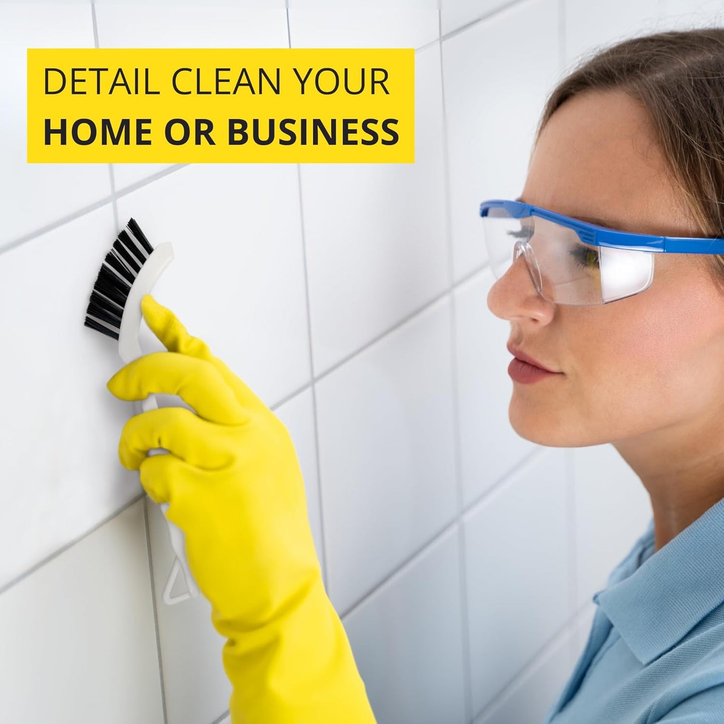 6-Pack Grout Cleaner Brush Scrub Set - Stiff Bristle Scrubbing & Detail Cleaning Brushes for Household Use on Bathtub, Shower, Kitchen, Tile Floors, Sink, Grooves, Window Tracks, Drains