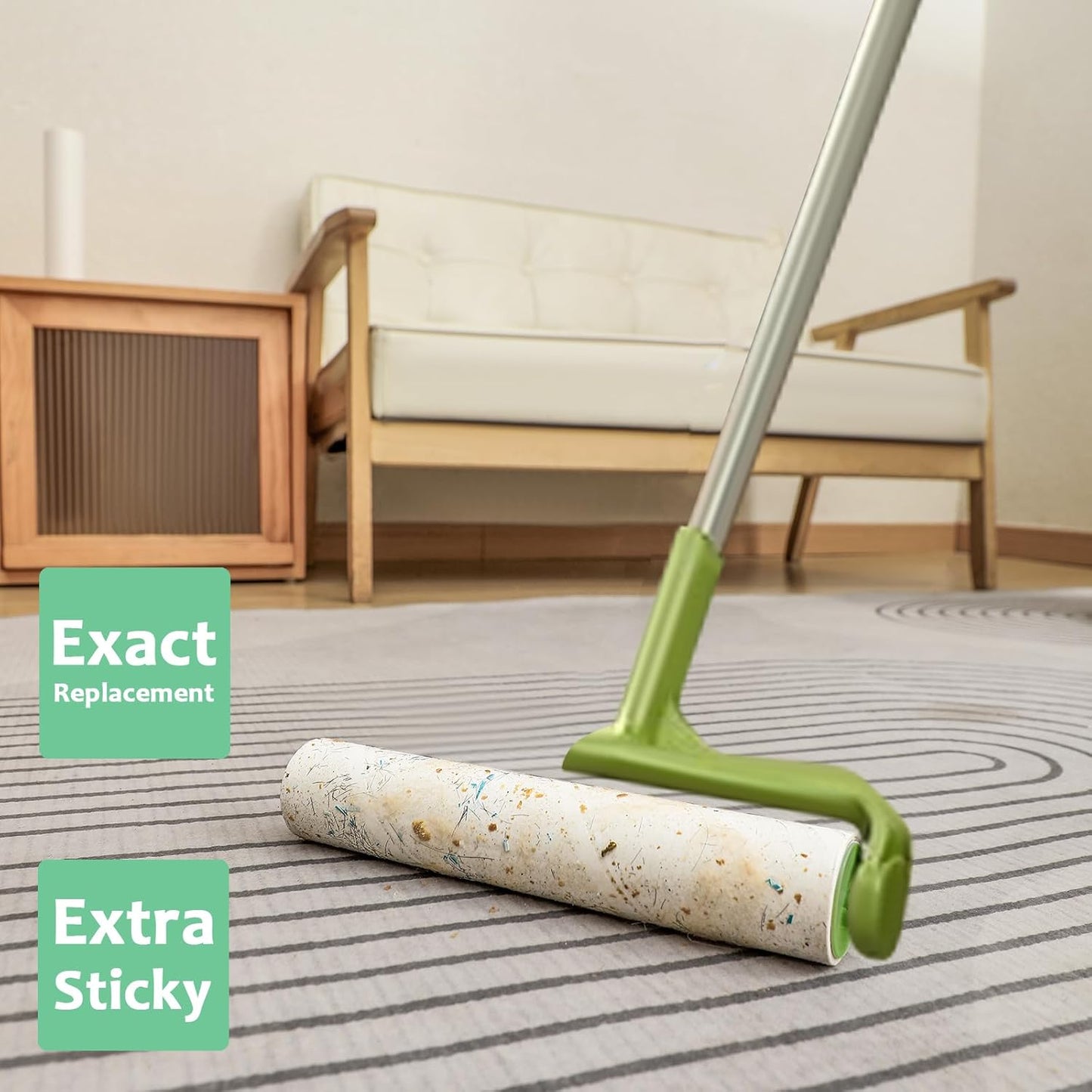 Large Lint Roller Refills 10 inch Wide Ultra Sticky Mega Roller Refills for Evercare Layers Smart Design Leo Cleaning Floor Roller for Removing Pet Hair, 3 Pack Total 180 Sheets