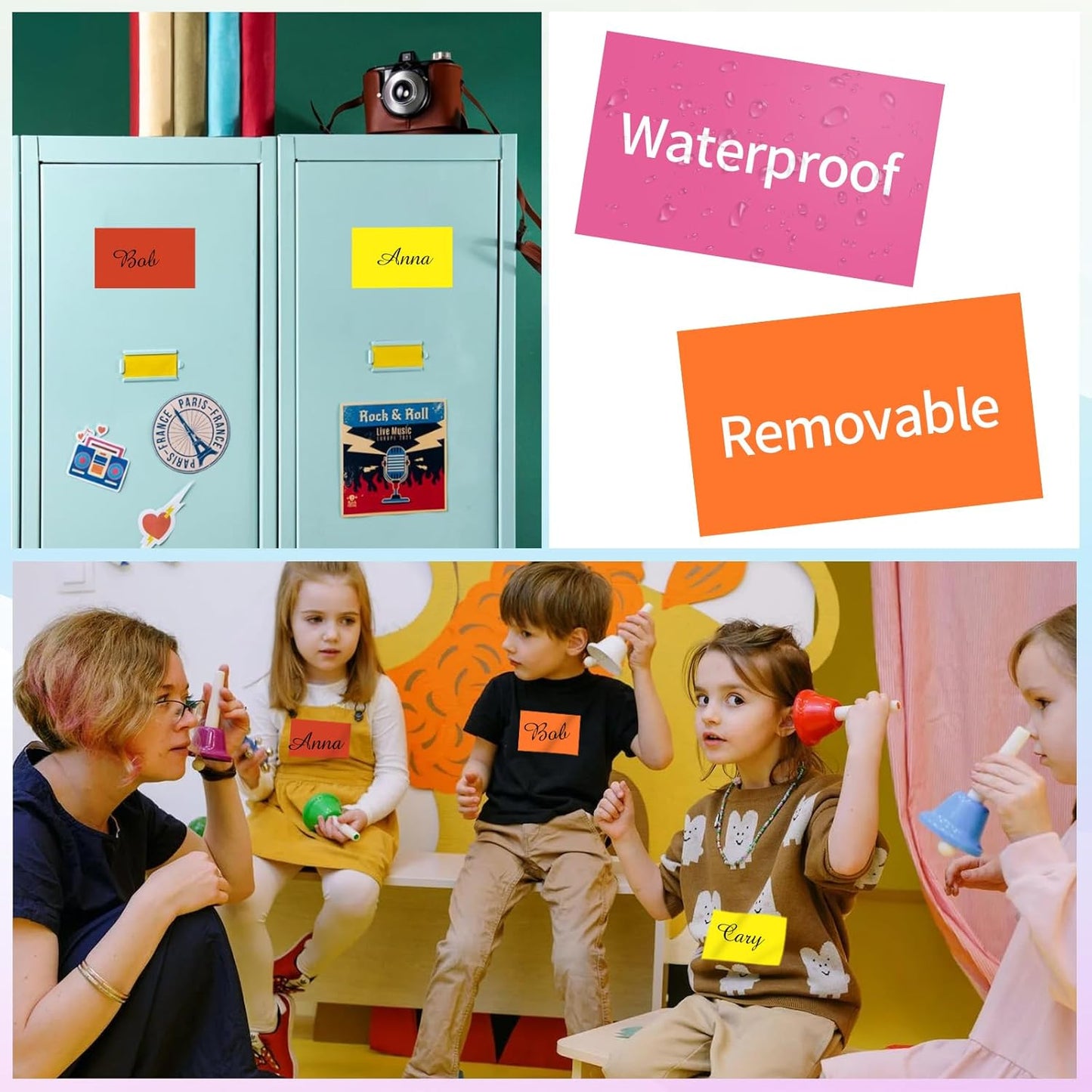 STARLIBOO Removable Colored Labels Stickers, 3X5 Inch Removable Large Label Stickers for Moving Boxes and Storage Bins- Waterproof- Tear Resistant (Rose Pink)