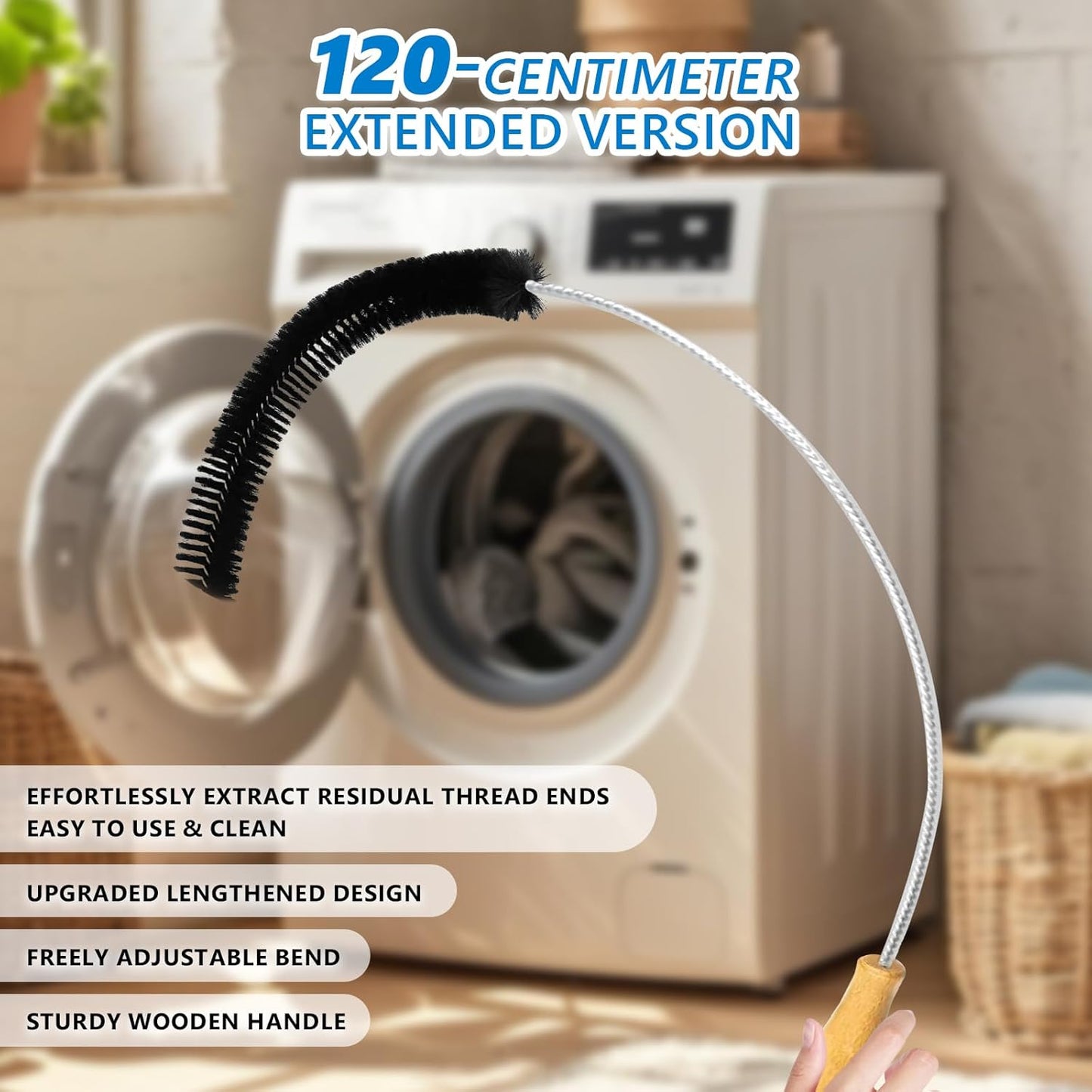 Dryer Lint Brush Vent Cleaner Tool 47.2 Inch Extra Long Flexible for Lint Trap Cleaning Tool Home Dryer Maintenance for DIY Users(1, PCS)