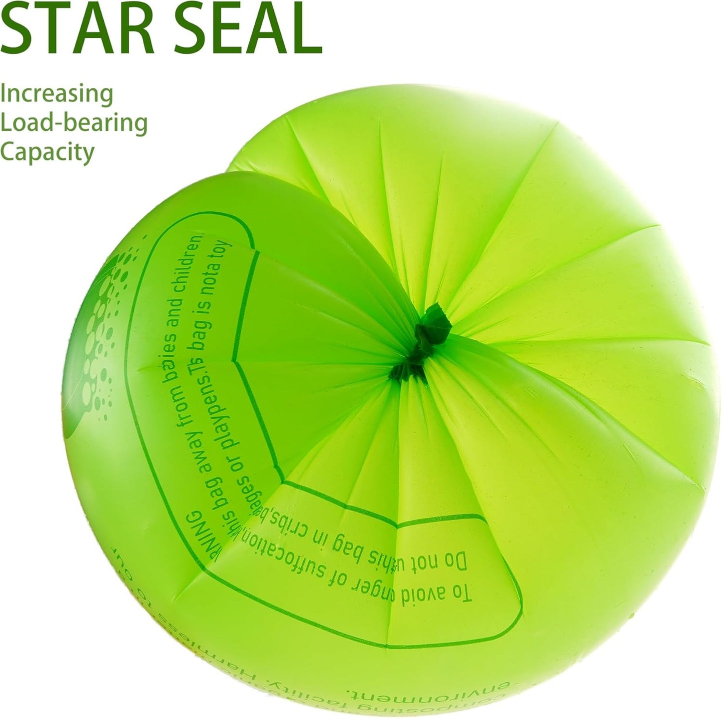 Compost Bags 33 Gallon 125 Liter Extra Thick 1.2 Mils Compostable Food Scrap Waste Bags with US BPI ASTM D6400 and Europe OK Compost Home Certified 20 Counts