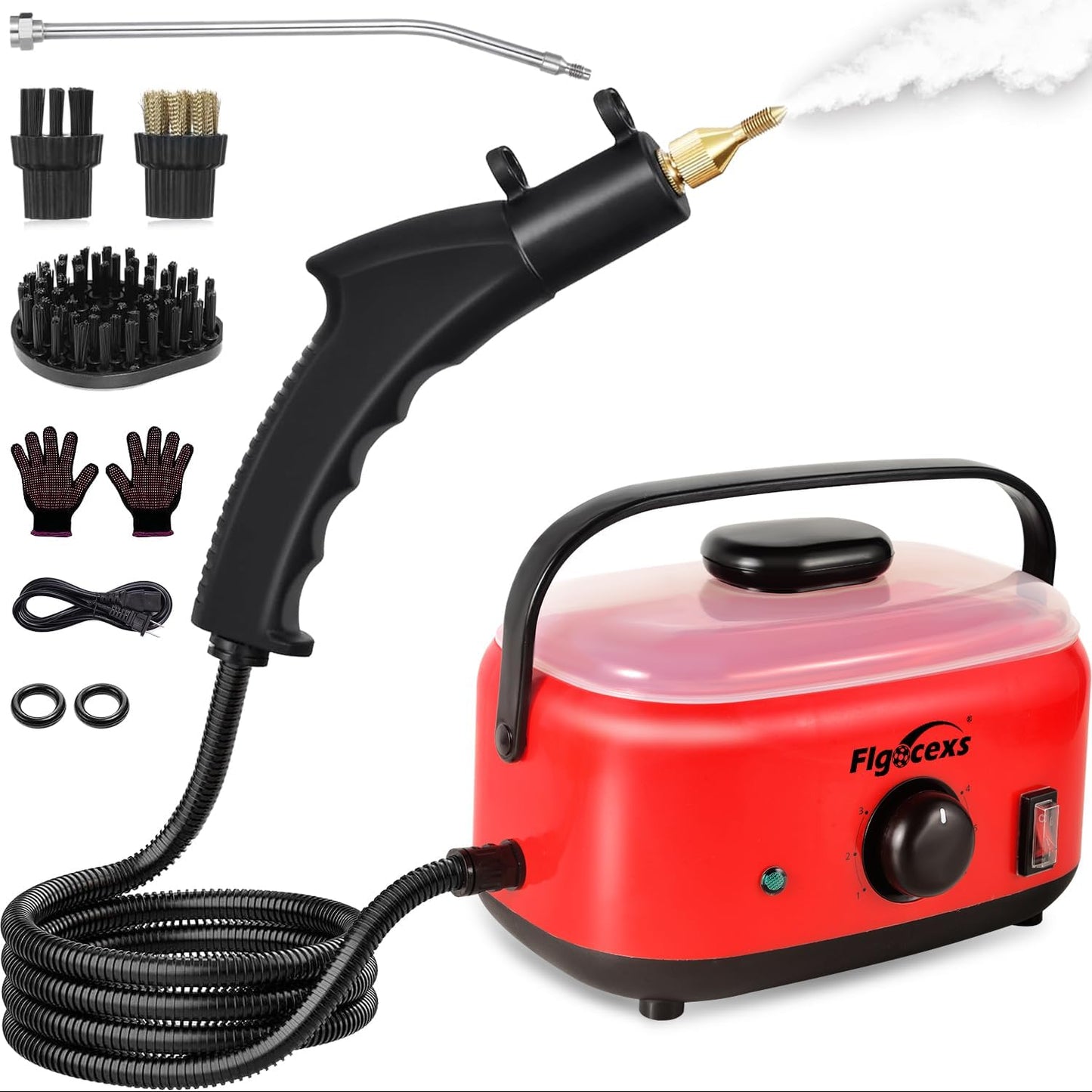 Handheld Steam Cleaner,2500W High Temperature High Pressure Steam Cleaner with 3 Brush Heads, Portable Steam Cleaner with 1.5L Tank For Car Detailing Kitchen Bathroom Floors