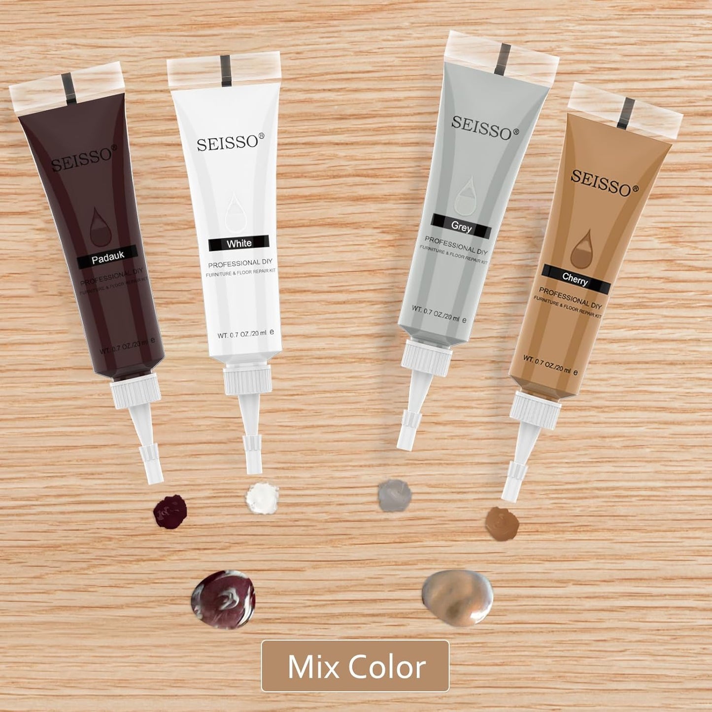 Wood Furniture Repair Kit- 8 Colors Wood Fillers and Touch Up Markers, New Upgrade Wood Repair Kit, Wood Markers for Scratches Stains- Restore Wooden Table, Cabinet, Floors, Door, 20 Sets