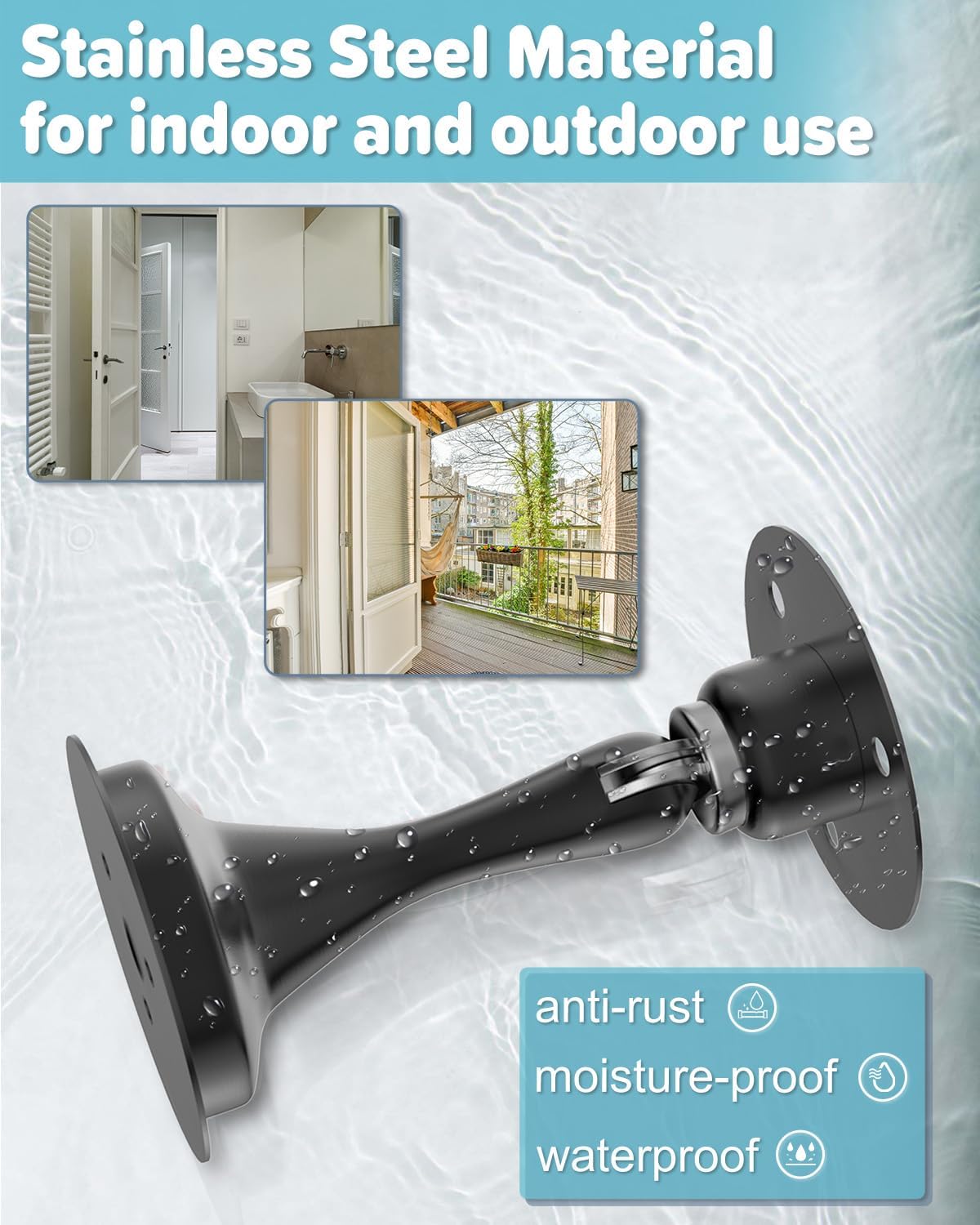 Door Stoppers Magnetic Door Catch - 2 Pack Stainless Steel Heavy Duty Door Stops for Bottom of Door, Wall & Floor Mounting No-Drill Strong Adhesive & Screws, Strong Door Holder to Keep Door Open