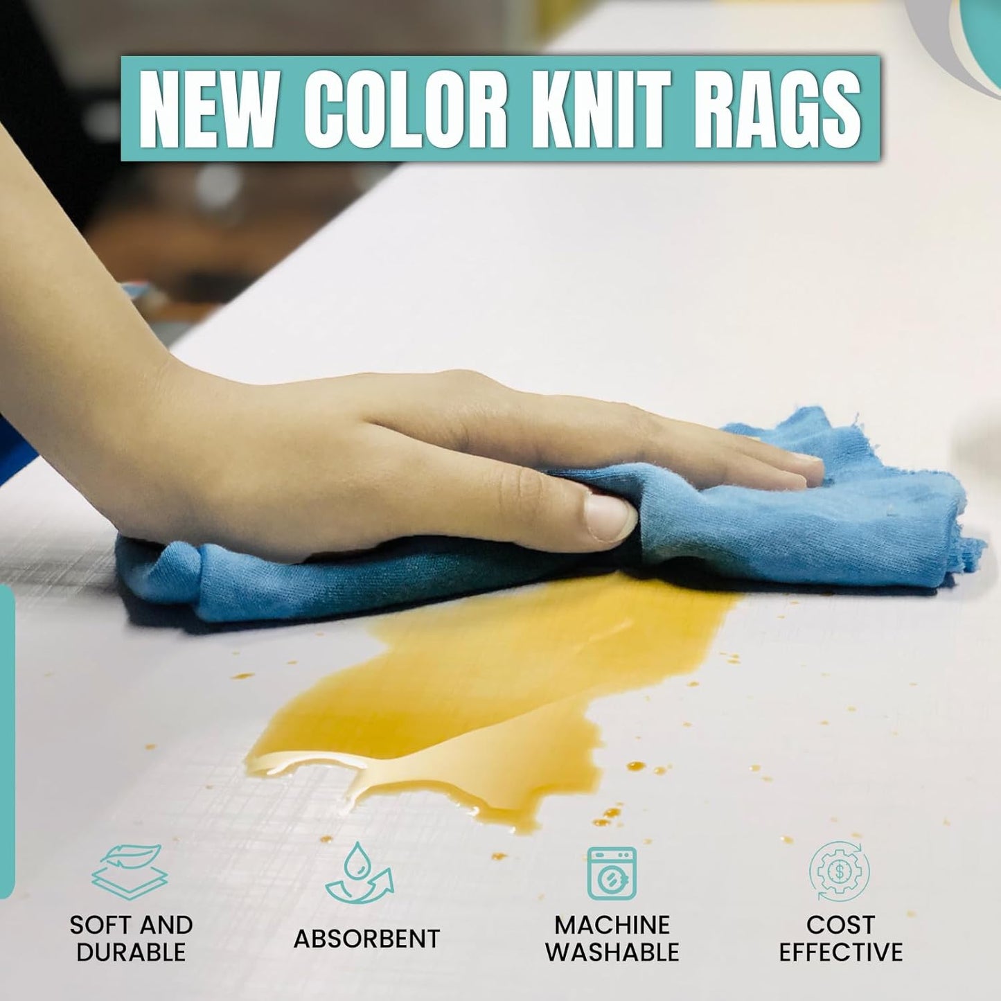 Premium Color Knit Cleaning Rags (10 lbs. Bag) – Shop Rags Bulk for Workshops, Mechanics, Painters, and Home Use, Multipurpose Cotton T-Shirt Rags