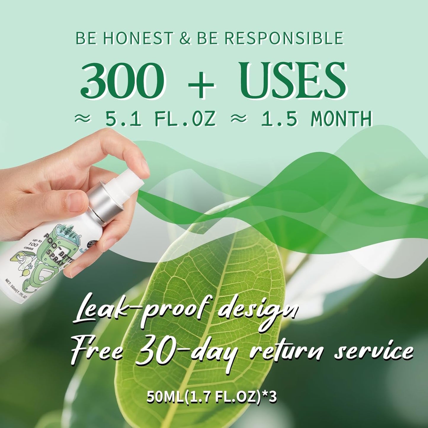 Clean-n-Fresh Toilet Spray 8.5 Fl Oz, Travel Size Variety 5 Pack - Citrus, Peony, Lavender, Eucalyptus, Ocean Mist, Instantly Eliminate Bathroom Odor, Air & Toilet Freshener, Each 1.7 Fl Oz