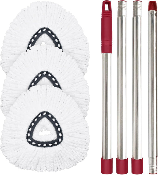 Mop Replace Head for O Cedar, Mop Handle for Ocedar, Mops Heads Replacements for Ocedar Countains Mop Handles Mop Replace Heads for O Cedar 1 Tank Spin Mops