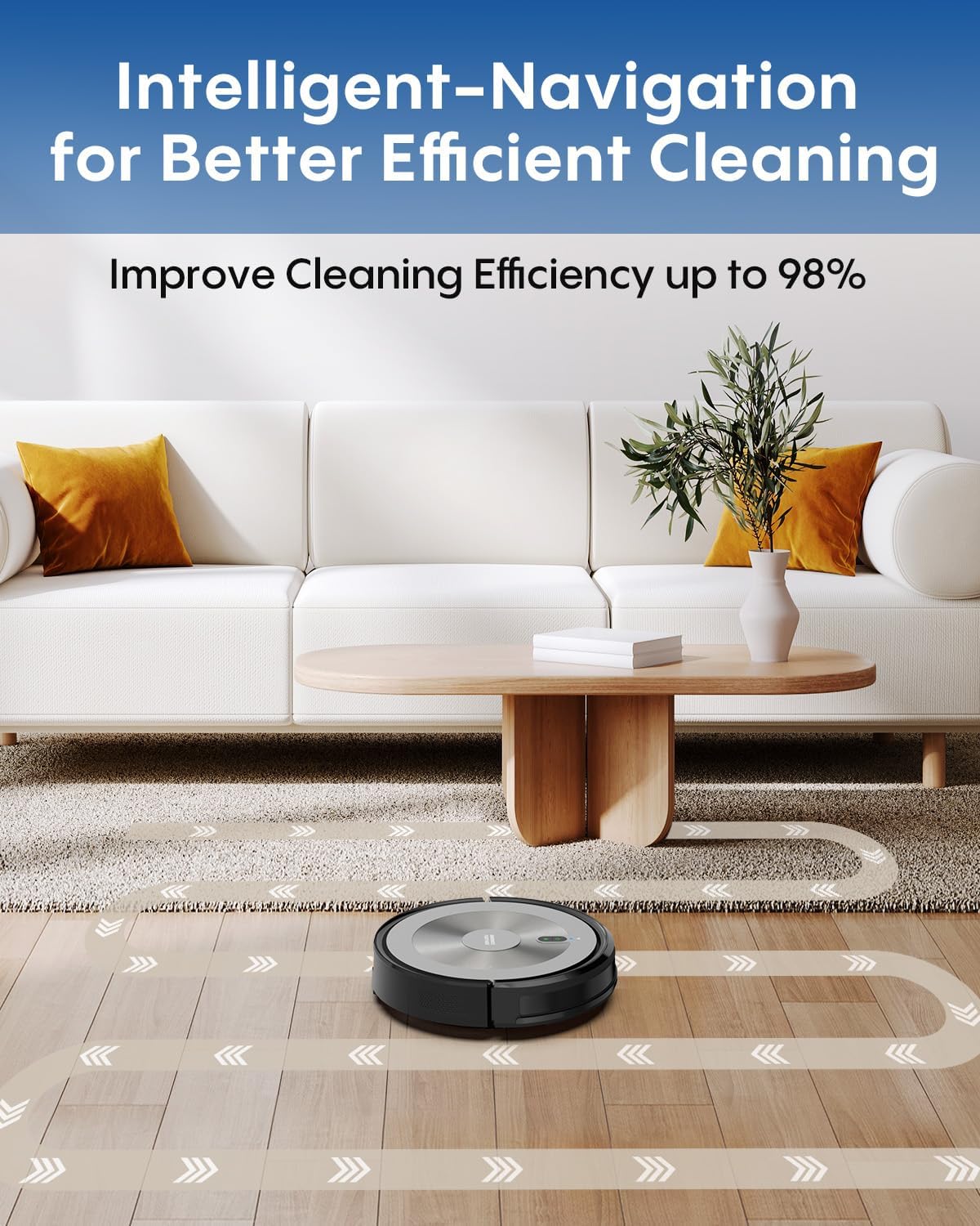 Robot Vacuum and Mop: 3000Pa Robotic Vacuum Cleaner for Under Furniture Bed, 3-in-1 Robot Vacuum and Mop Combo, Gyro Navigation, 0.59" Obstacle Climb, App Alexa Control for Hard Floors Low-Pile Rugs