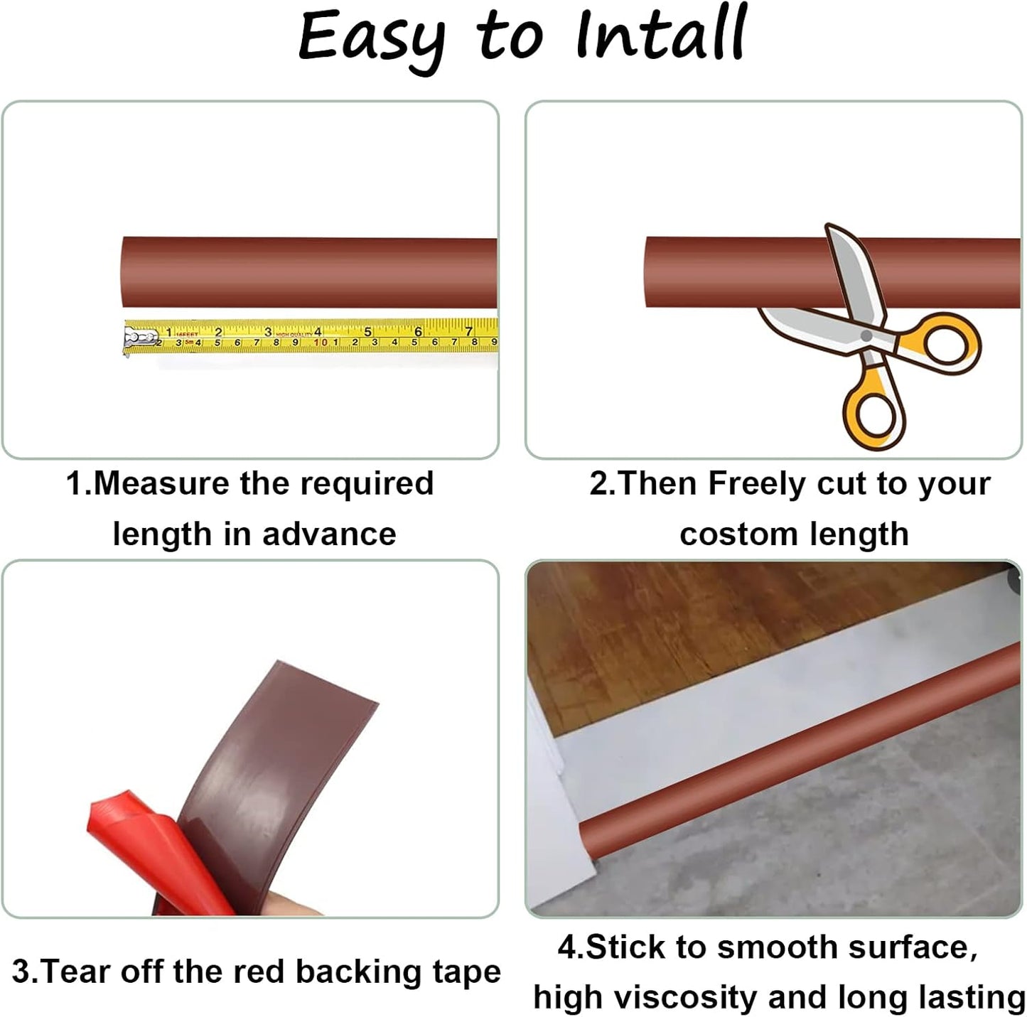 Floor/Door Flat Transition Strip & Self Adhesive Floor Vinyl Floor Edge Trim Laminate Floor Gap Covering Joining Strip