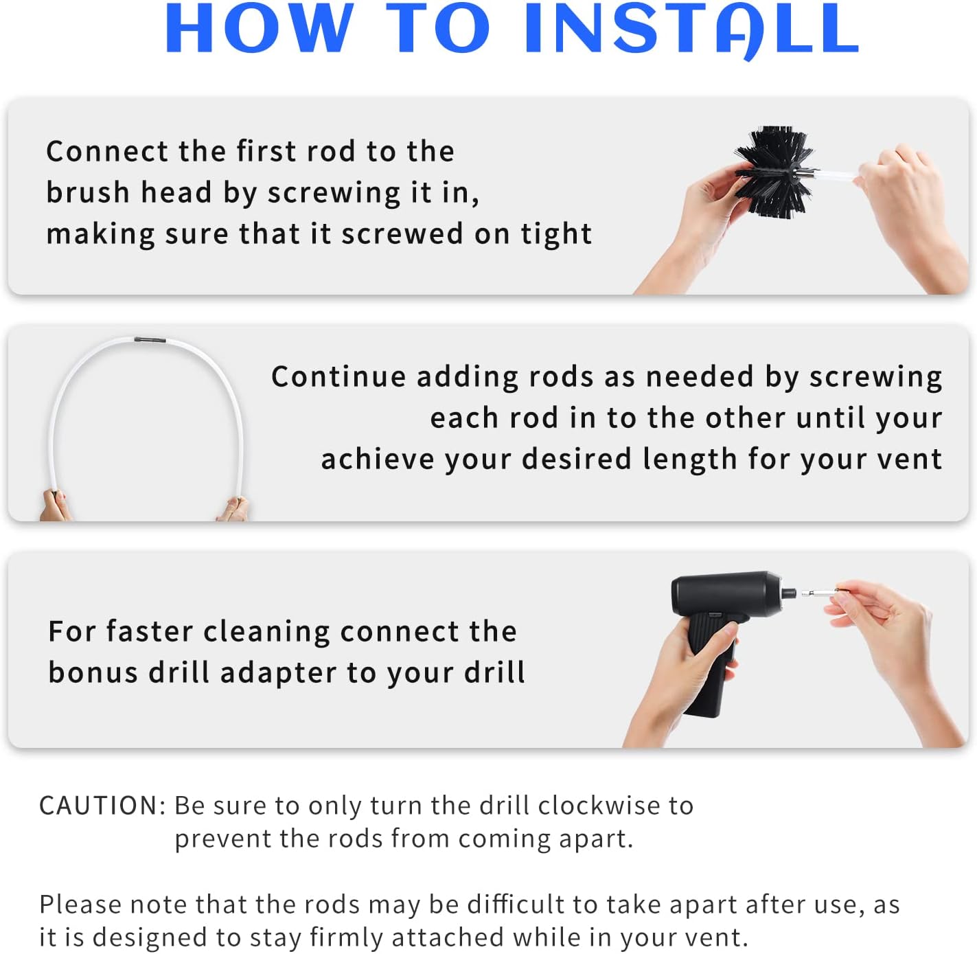 HOKLNUSE Dryer Vent Cleaner Kit Chimney Sweep Cleaning Tools Pellet Stove Cleaner Kit Air Dryer Duct Fireplace Brushes for Easy Lint Cleaning with 4" and 6" Brush Heads (Heavy Duty, 20Feet)