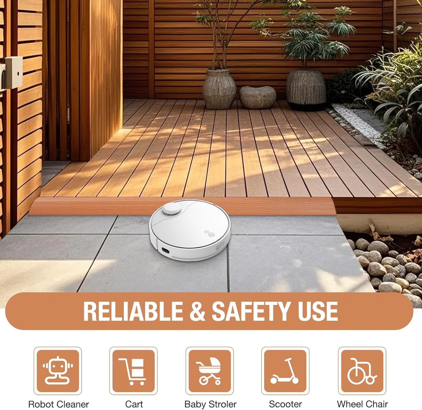 Floor Transition Strip Self Adhesive Vinyl Door Threshold for Doorways Carpet Edging Trim Overlap Edge Reducer for Laminate Floor, Carpet, Tile (Yellow Oak Grain, 2/5" to 3/5", 6.6Ft)