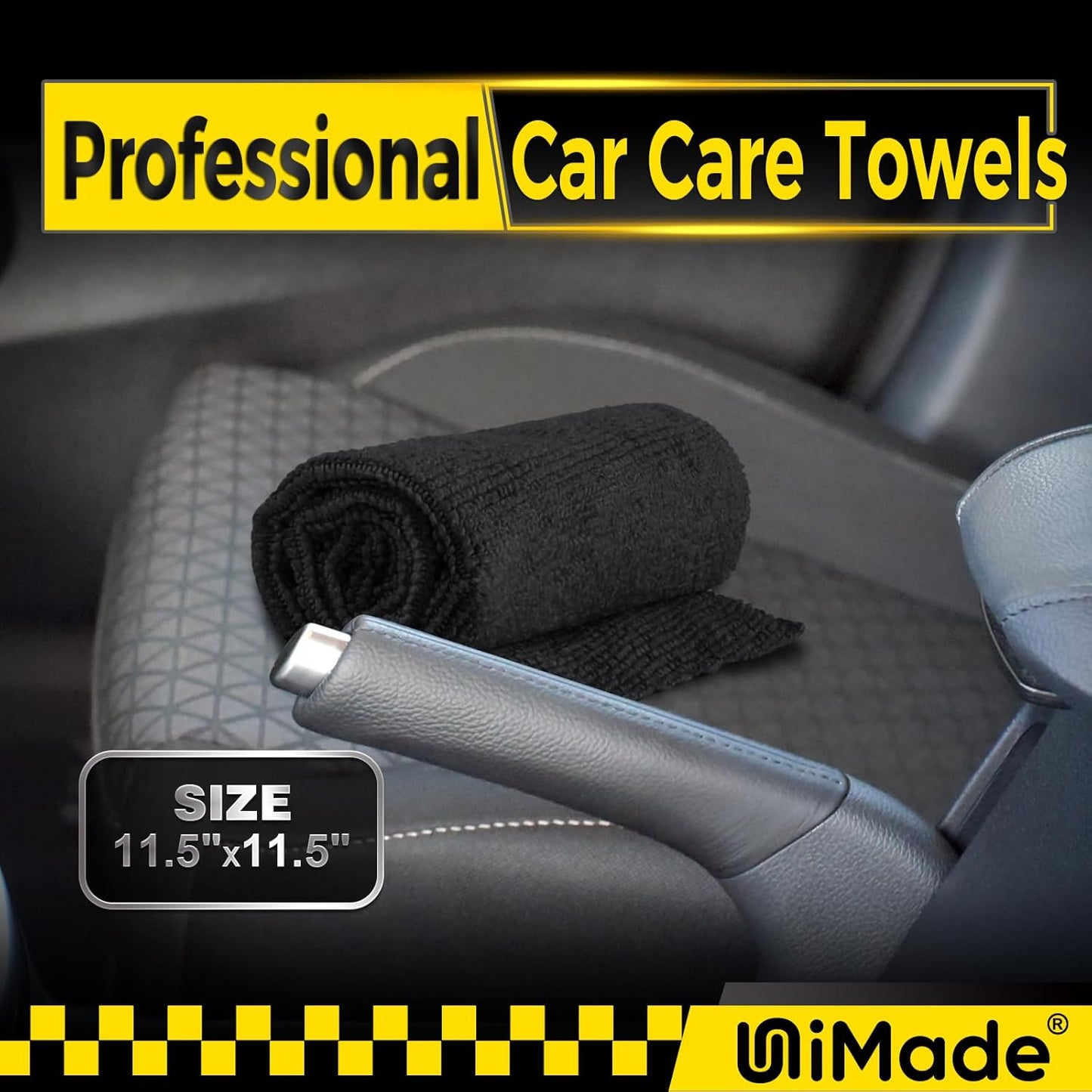 Microfiber Cleaning Cloth, 100 Pack Microfiber Towels for Cars Commercial Grade Work Rags Bulk Detailing Cloth for Automotive Bar Mechanic Restaurant Garage Housekeeping, 11.5"x 11.5", Black