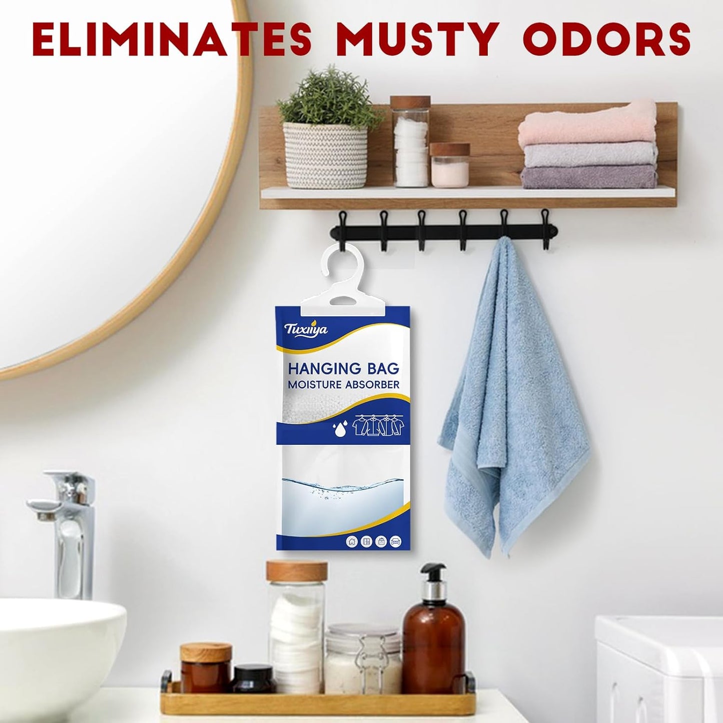 20 Pack Moisture Absorbers Packets,Hanging Closet Dehumidifier Bags,Humidity Packs, Desiccant,Moisture Absorbing Bags for Closet,Wardrobes,Bedrooms, Bathrooms(Net Wt. 230g/Pack)