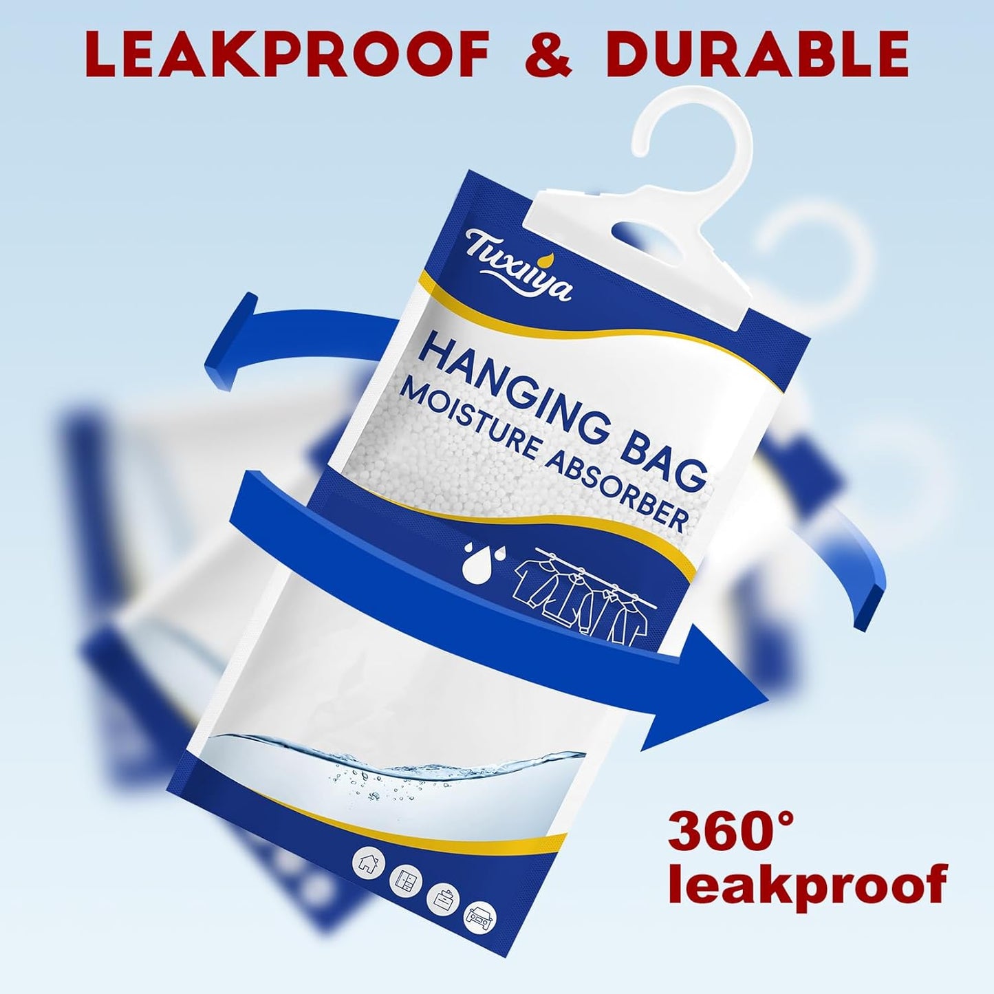 20 Pack Moisture Absorbers Packets,Hanging Closet Dehumidifier Bags,Humidity Packs, Desiccant,Moisture Absorbing Bags for Closet,Wardrobes,Bedrooms, Bathrooms(Net Wt. 230g/Pack)