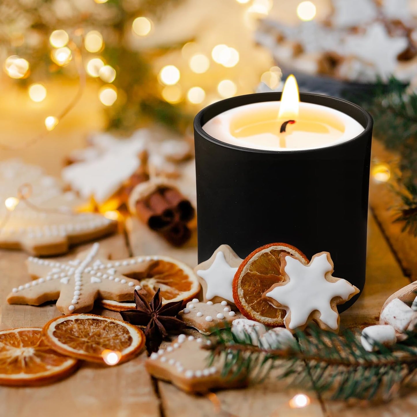 14 OZ Thick Candle Jars for Making Candles 12 Pcs, 3 Wick Empty Jars with Wood Lids for Candle Making, Sample Container,Matte Black