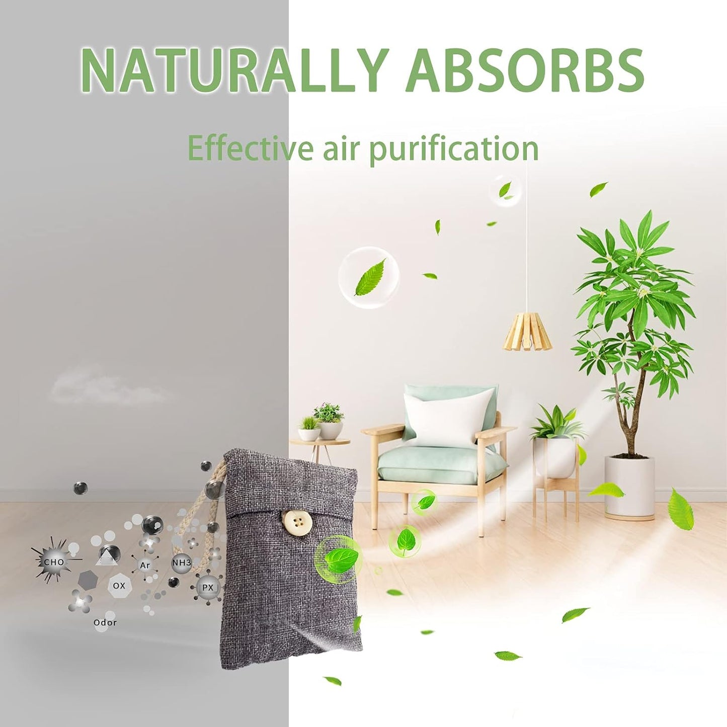 Charcoal Bags Odor Absorber (10x100g+4x200g) Activated Bamboo Charcoal Air Purifying Bags Charcoal Odor Eliminating Bags for Home & Car Shoes, Closet, Pet -14 PACK