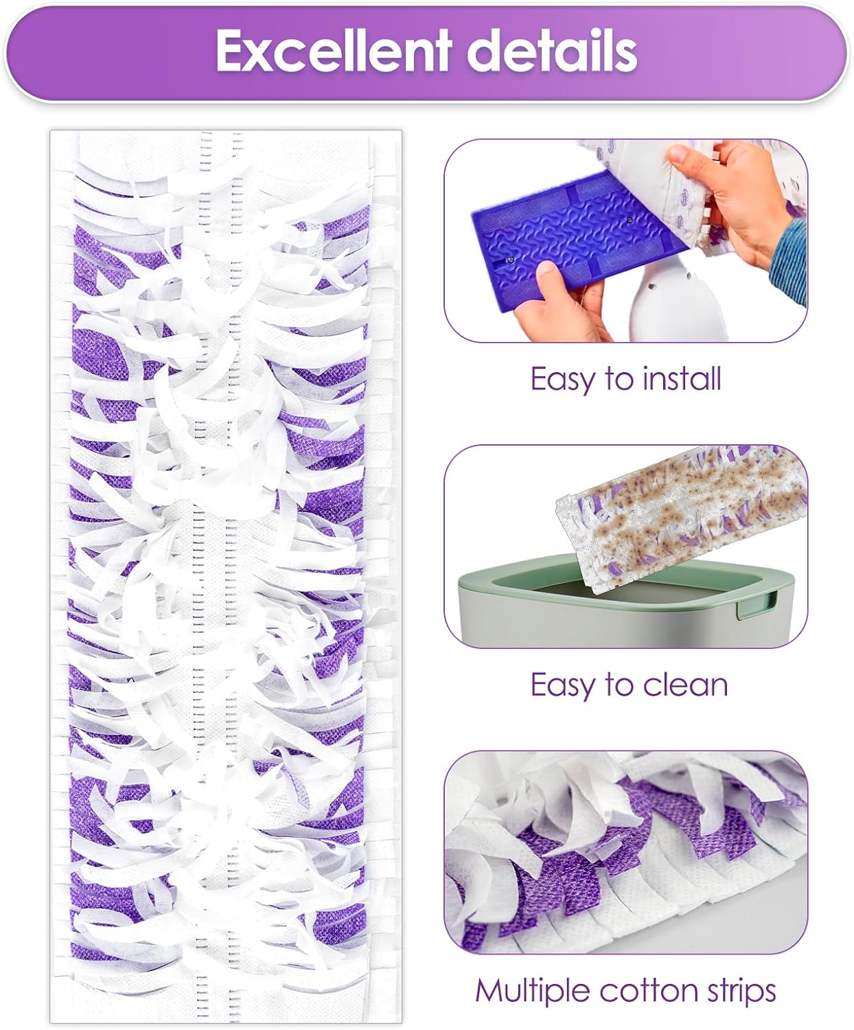 (25 Pack) Replacement Power Mop Pads for Swiffer PowerMop, Disposable PowerMop Mopping Pad Refills Compatible with Swiffer PowerMop, Multi-Surface Mop Pad Refills for Floor Cleaning