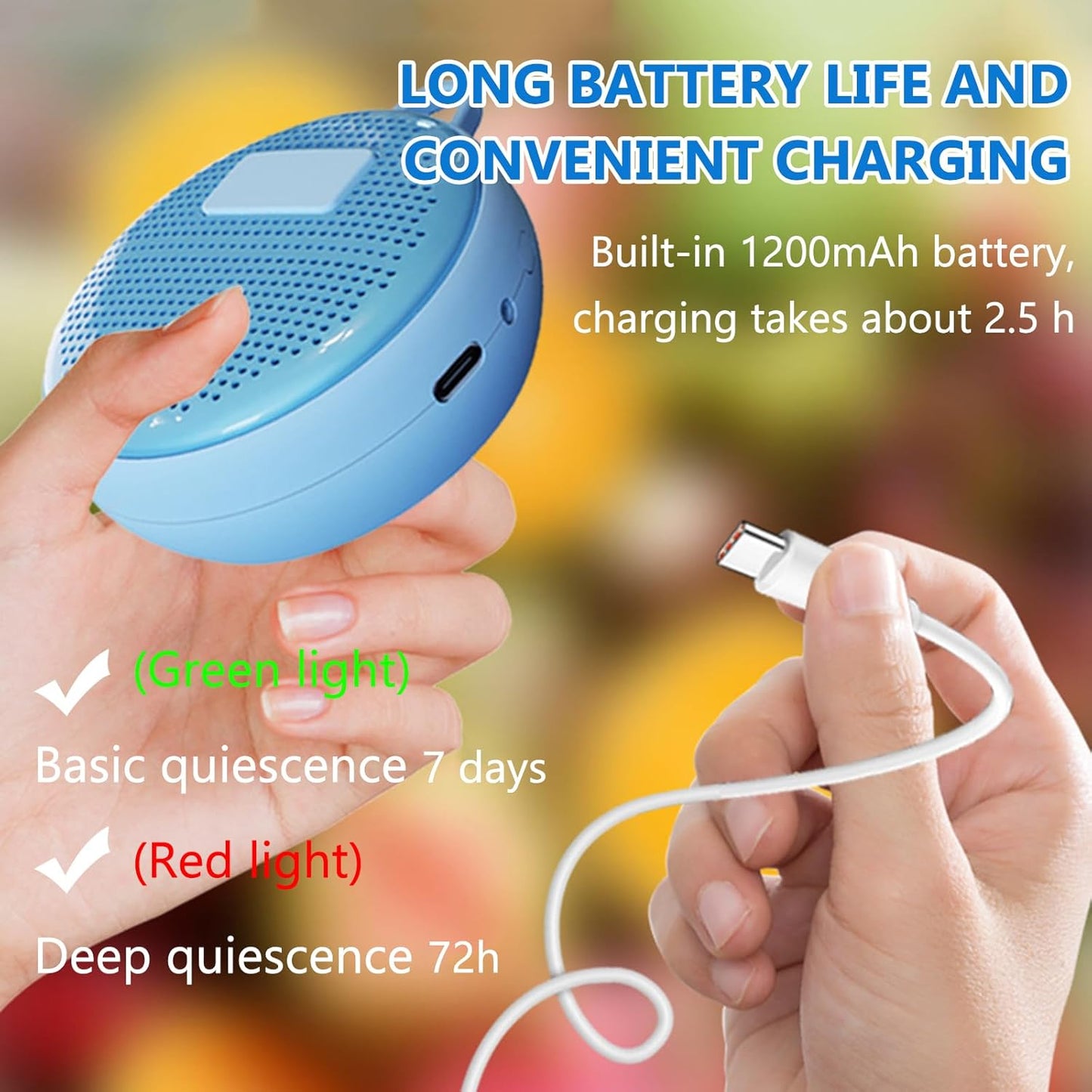 Refrigerator Deodorizer, Fridge Odor Absorber, Mini USB Rechargeable Ozone Odor Eliminator, Reusable for Fridge, Car, Closet, Wardrobe (Blue)