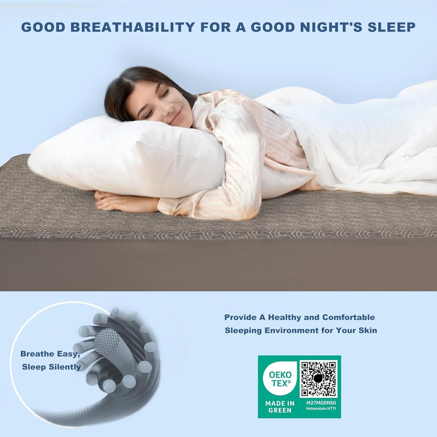 GRT Waterproof Mattress Protector King, Breathable Bamboo Charcoal Fiber Mattress Cover, Noiseless and Odor Free Upgraded Mattress Protector with Double-Barrier Protection, 8"-26" Deep Pocket