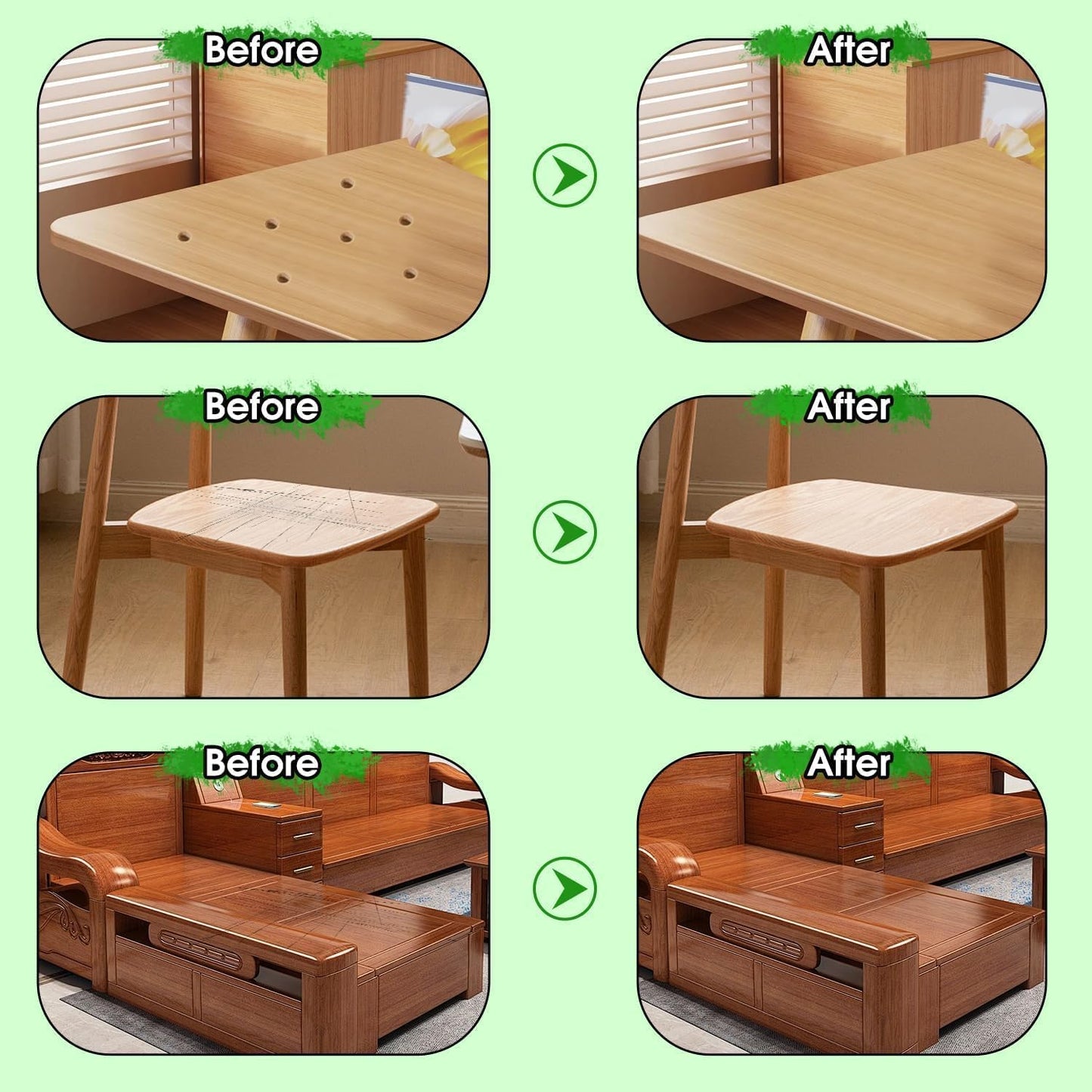 Furniture Markers Touch Up, 20 Colors Wood Filler Sticks, Wood Wax Crayons for Repairing Scratches, Scuffs, Cracks, Holes on Furniture, Floors, Cabinets, Tables, and Doors - Wood Veneer Series