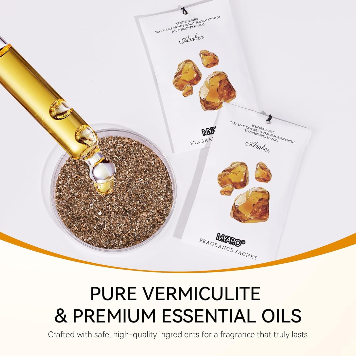 MYARO 12 Packs Amber Scented Sachets for Drawer and Closet, Long-Lasting Closet Sachet Bags Drawer deodorizers Fresh Scents, Home Fragrance for Lover