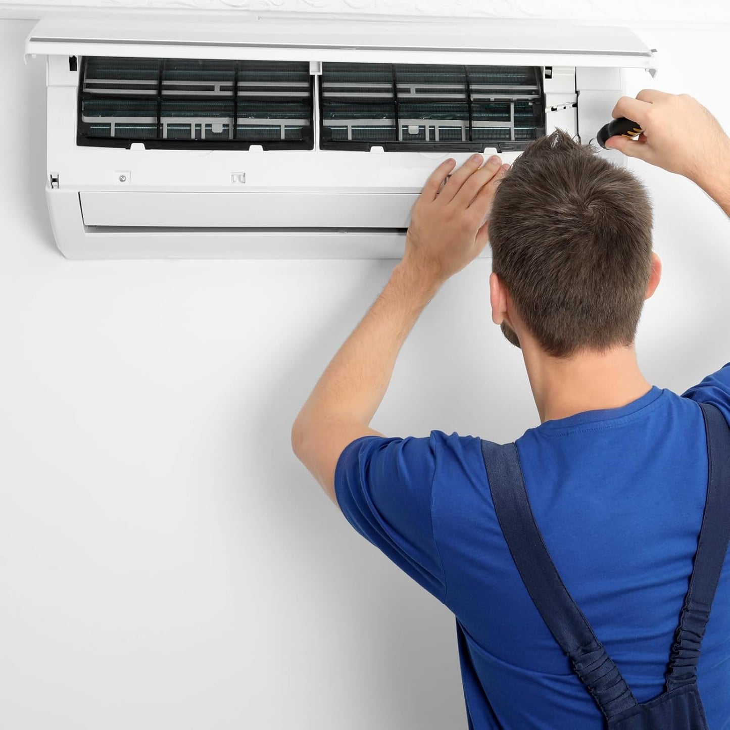 PATIKIL 47.2" x 23.6" Air Conditioner Air Filter Material, 2 Pack Plastic Dustproof Filtering Mesh Screen Replacement for Air Conditioning, Black