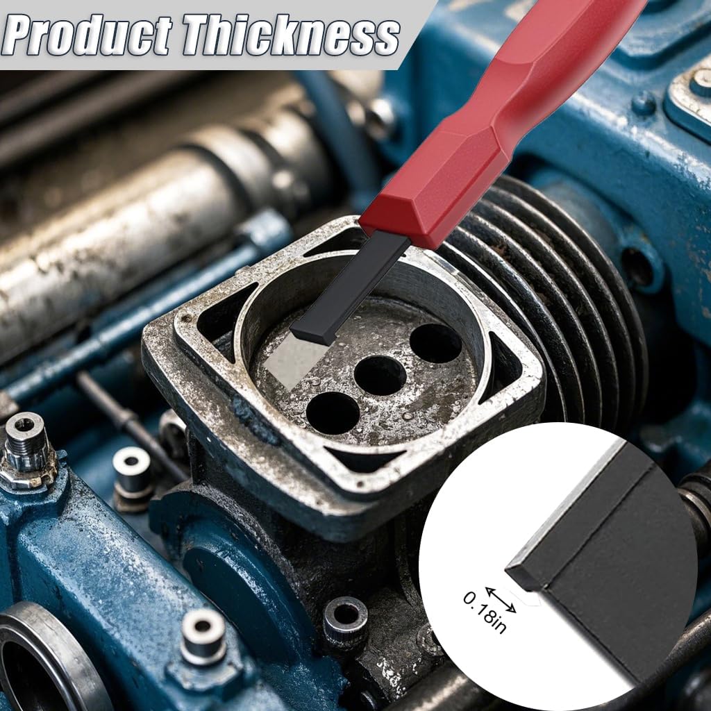 2PC Carbide Scraper, 1-1/4-Inch and 5/8-Inch Super Carbide Gasket Scraper with Storage Case for Metal and Automotive Cleaning (Red)