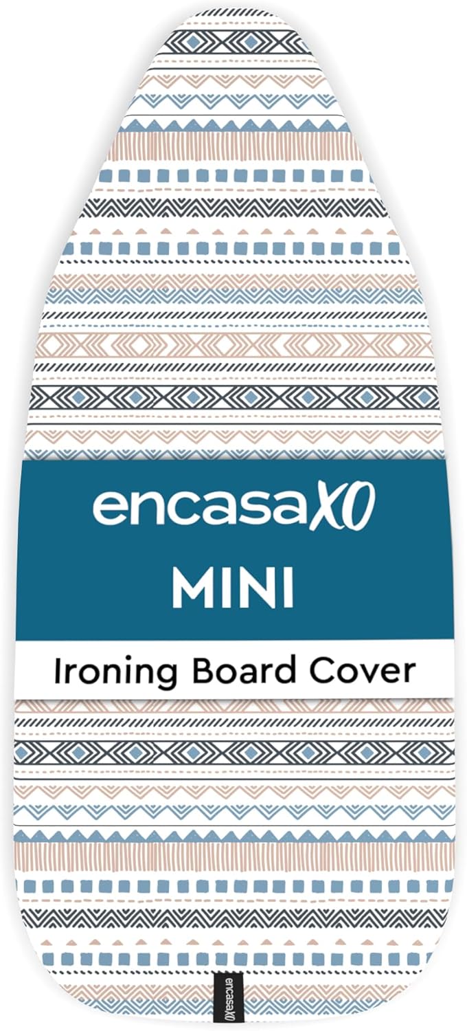 Encasa XO Ironing Board Cover and Pad 28"x12" - Thick 3mm Felt Padding, Drawstring Tightening & Lock, Easy Fit, Scorch & Stain Resistant, Fits Mini Ironing Board - Aztec