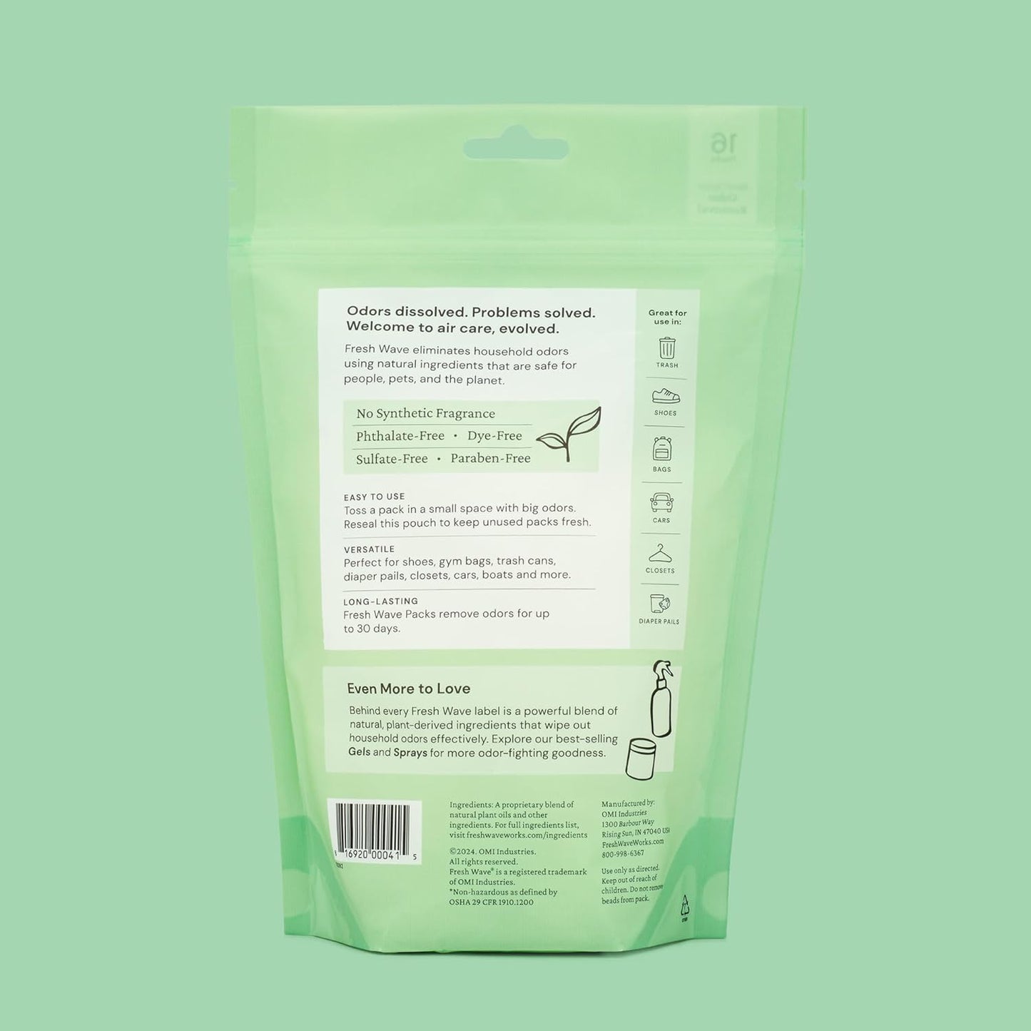 Fresh Wave Odor Eliminating & Deodorizing Packs | Bag of 16