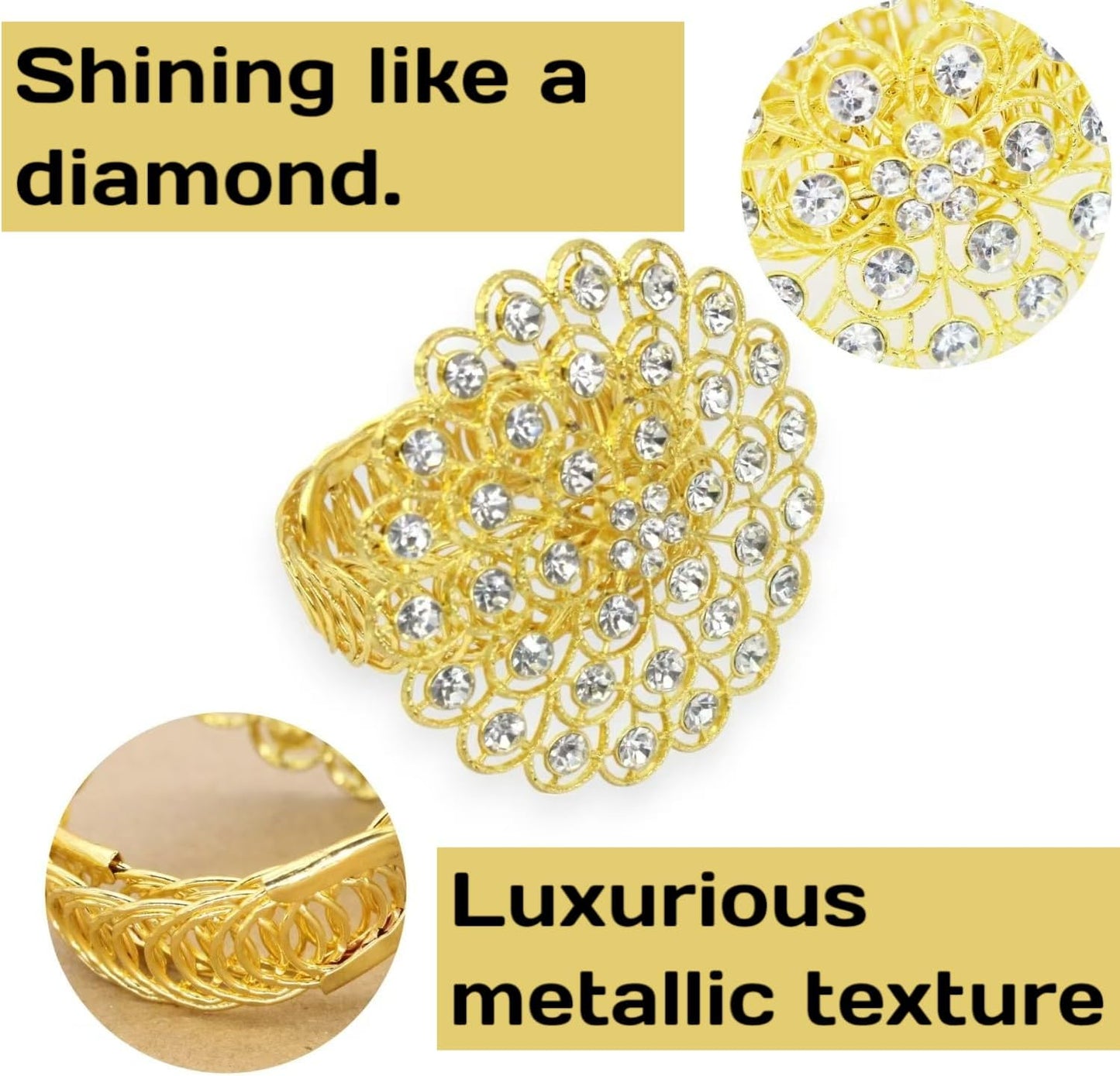 2 Pack Crystal Flower Curtain Tiebacks – Decorative Spring Wire Buckle Clips with Sparkling Rhinestone Flower Design, No Drilling, Easy Fit for Drapes & Sheers (Silver)