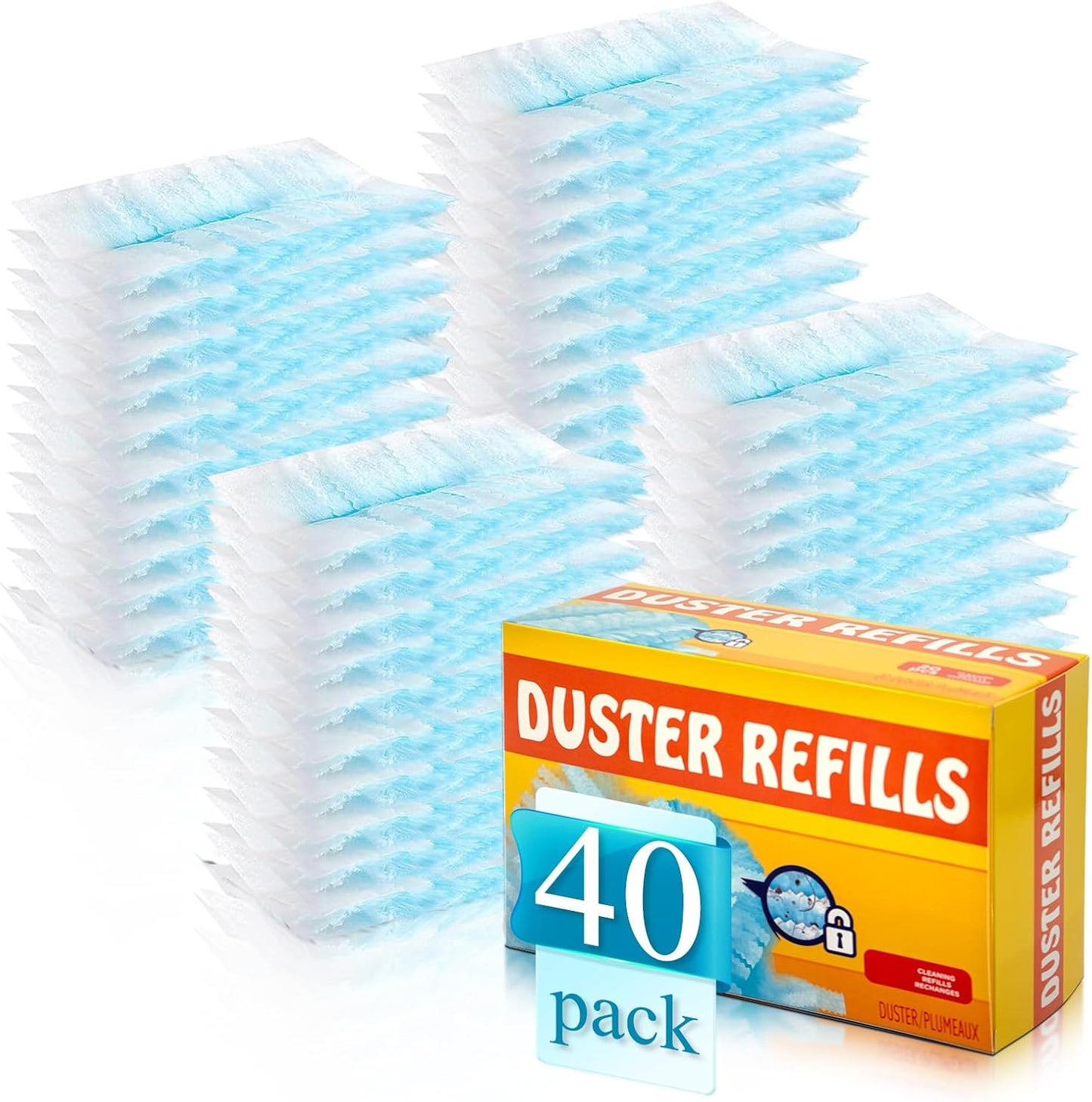 40 Count Electrostatic Duster Refills Replacement Head for Swiffer Dusters,Unscented Disposable Dusters for Cleaning Home, Blinds, Fans, Corners (Only Duster)