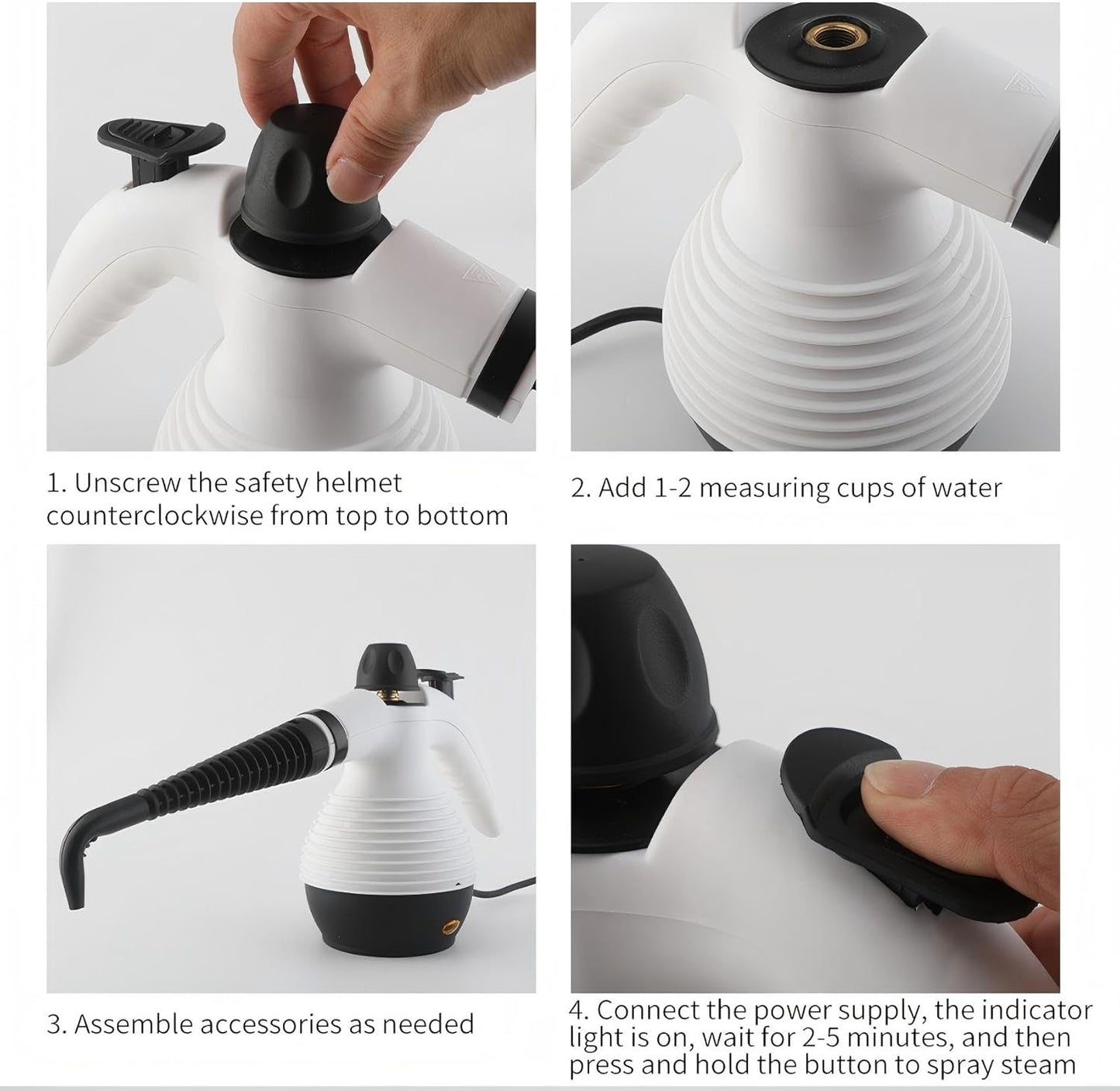 Steam Cleaner, Pressurized Handheld Mop Steam Cleaner for Home with 18 PCS Accessory & Safety Lock, Large Capacity Mop Steam for Cleaning, Car, Bathroom, Shower, Window, Grime, Grease - White