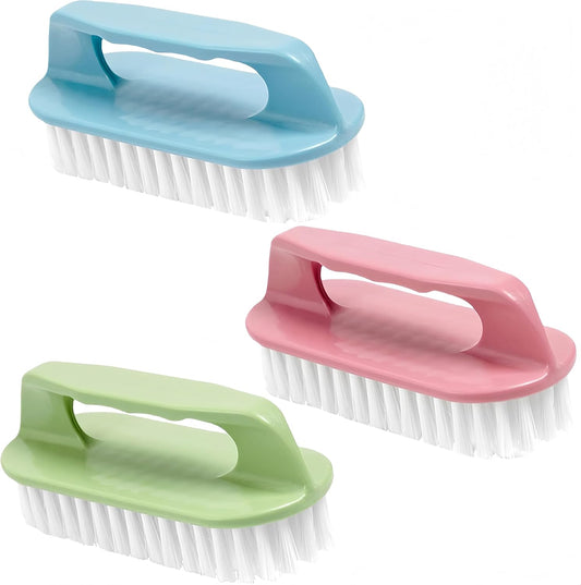 Scrub Brush for Cleaning-3 Pack Scrubbing Brushes Heavy Duty Multi-Purpose Household Cleaning Brush with Stiff Bristles Comfort Grip Scrubber Cleaner Brush for Bathtub Sink Carpet Floor & More