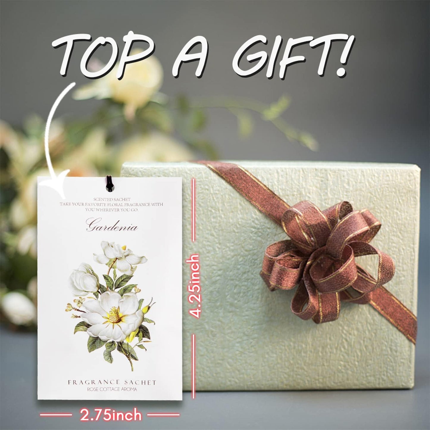 MYARO Scented Sachet House Air Freshener - 12 Pack Long Lasting Gardenia Fragrance Deodorizer for Home Closet Drawer Car