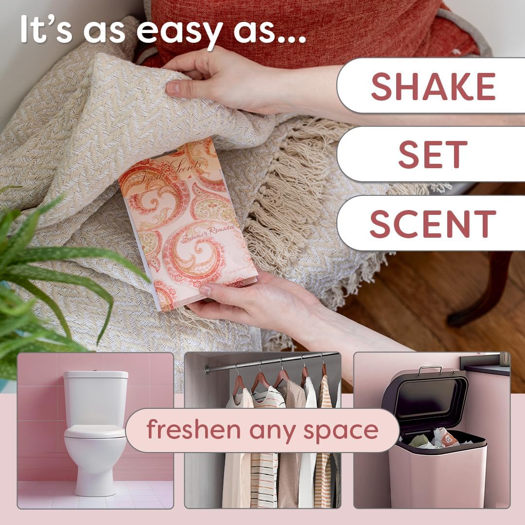 Willowbrook | Fresh Scents Scented Sachet Packet | Summer Romance | Air Freshener Bags for Drawers, Closets, Cars | 6 Pack | Long Lasting Home Fragrance