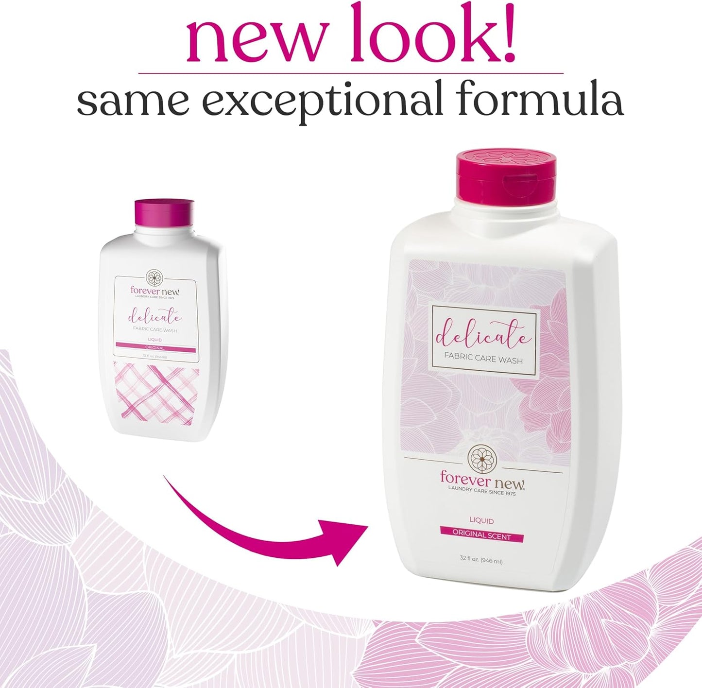 Forever New 32oz Liquid Original Scent Fabric Care Wash 2 Pack (64oz Total) Natural Laundry Detergent