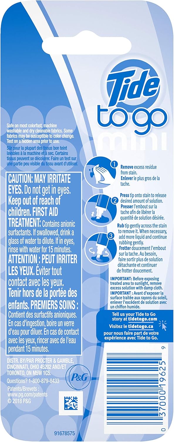 Tide to Go Mini Instant Stain Remover, Orange, (Pack of), 1 Count