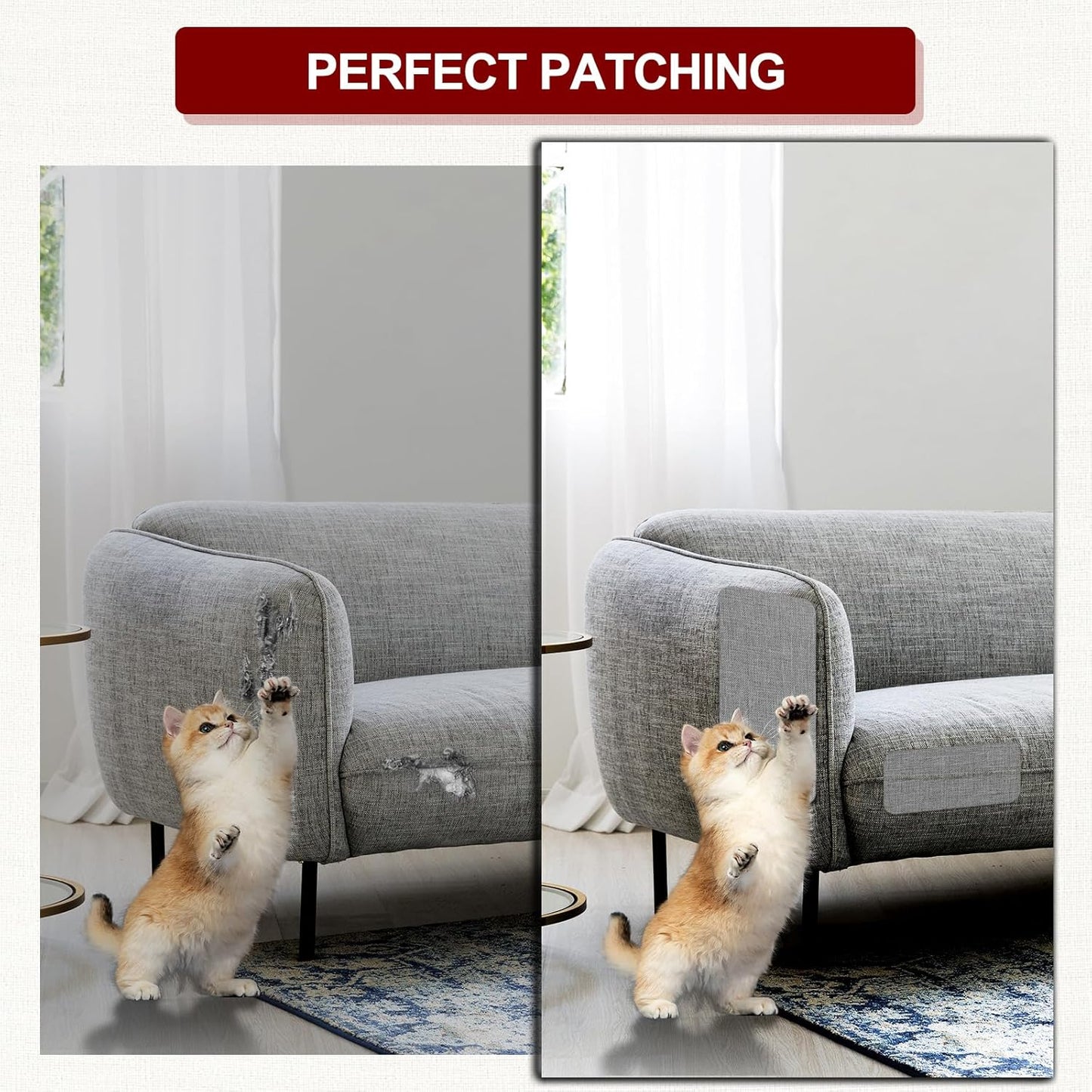 Linen Repair Tape 4x79 inch, Self Adhesive Fabric Patches, Linen Patch Tape Kit, Fabric Repair Tape for Couch Sofas, Headboards, Chairs, Pillows, Curtains, Couches - Green