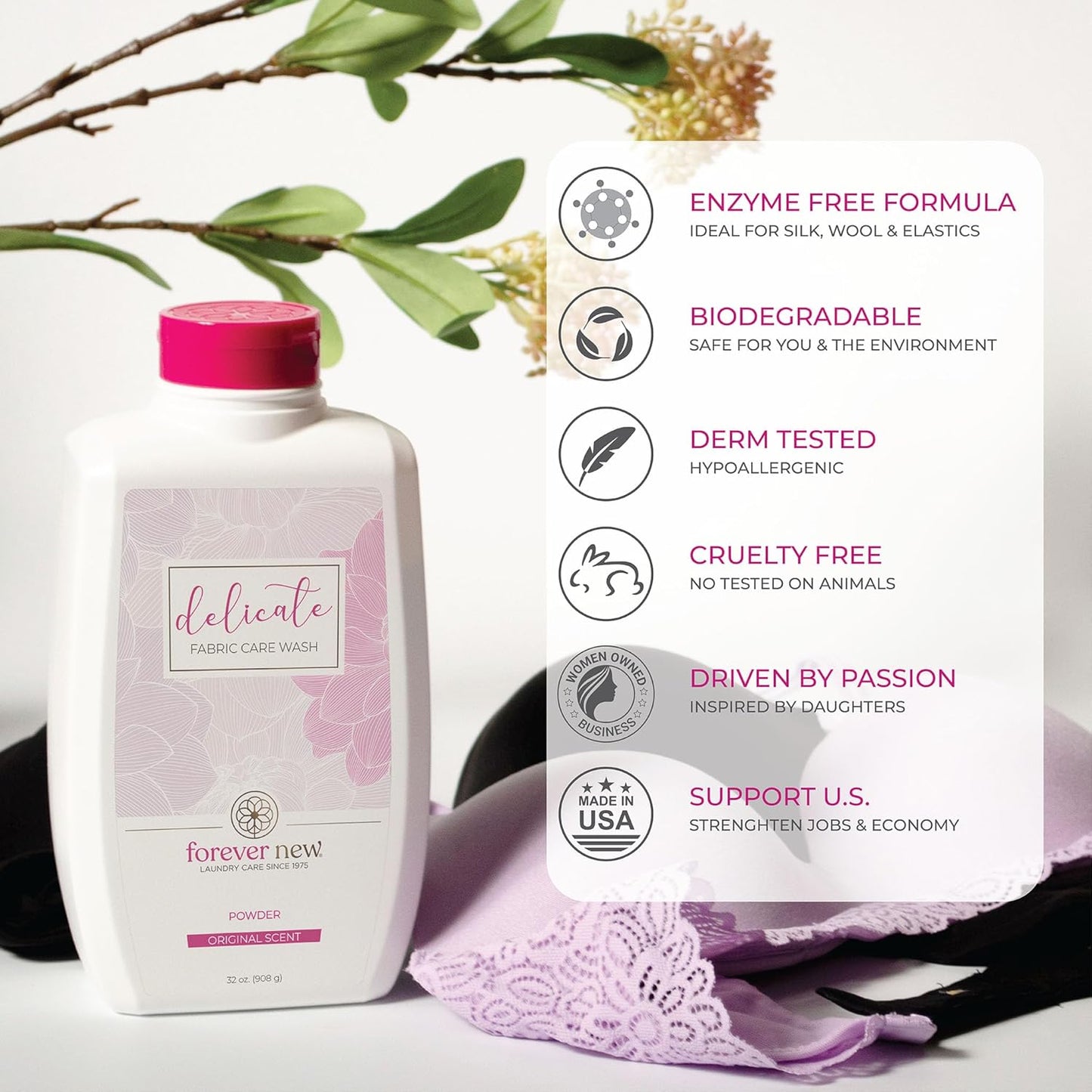 FOREVER NEW Granular Detergent Powder - Delicate Laundry Care Wash - Original Scented, 96 oz. (32 oz. 3 Pack)