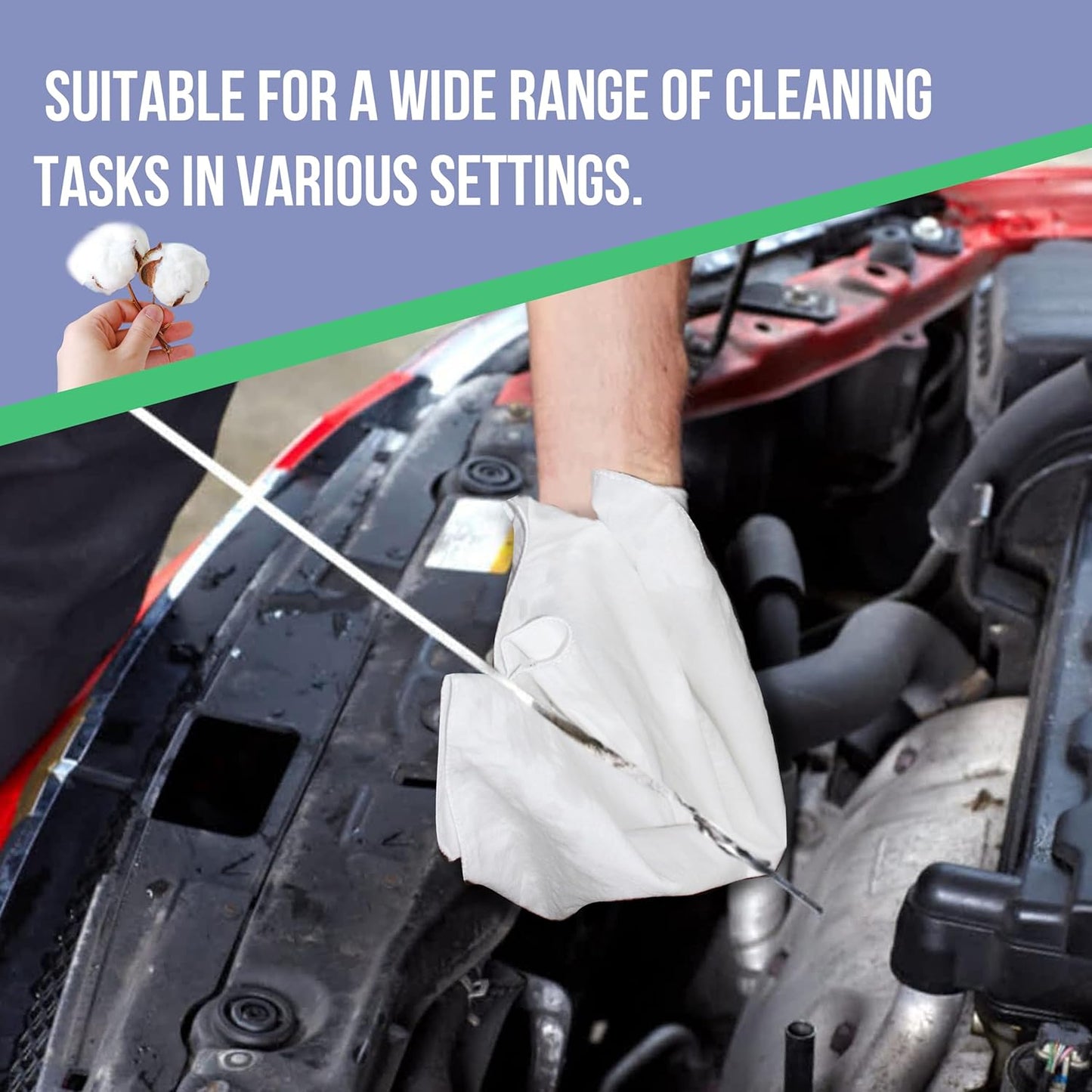 Shop Towels| Multipurpose Commercial and Residential Shop Cleaning| Car Wash, Polish, Housewares, Coffee Machine, Restaurant, Bathrooms, Electronics, Auto Garage | 50 Pack 14"x12" White