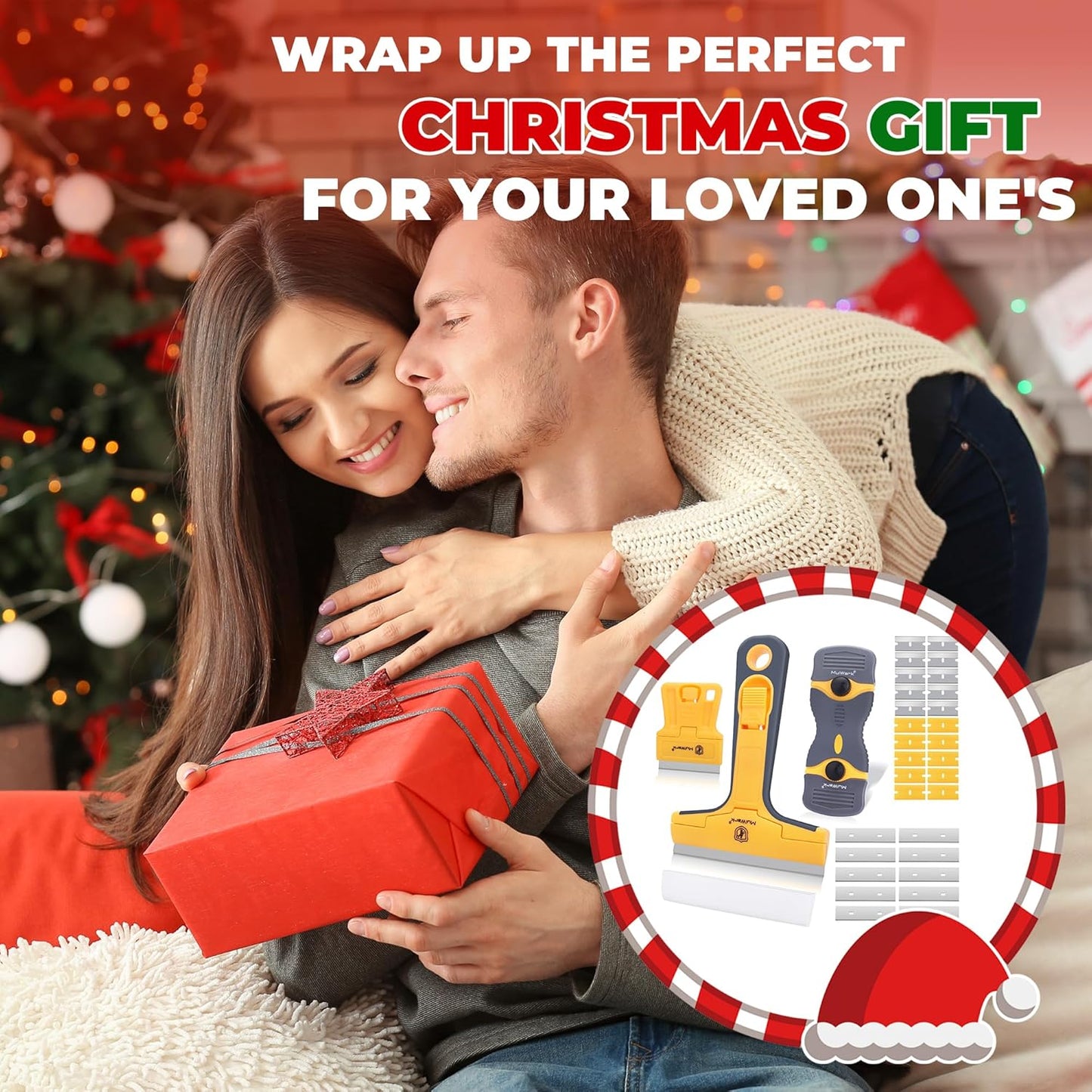 MulWark Razor Blade Scraper Tool Set, 3-Piece with 30 Replacement Blades - Heavy-Duty Cleaning Tool, Standard & Mini Scrapers for Decals, Stickers, Paint, Caulk, and Adhesive Removal