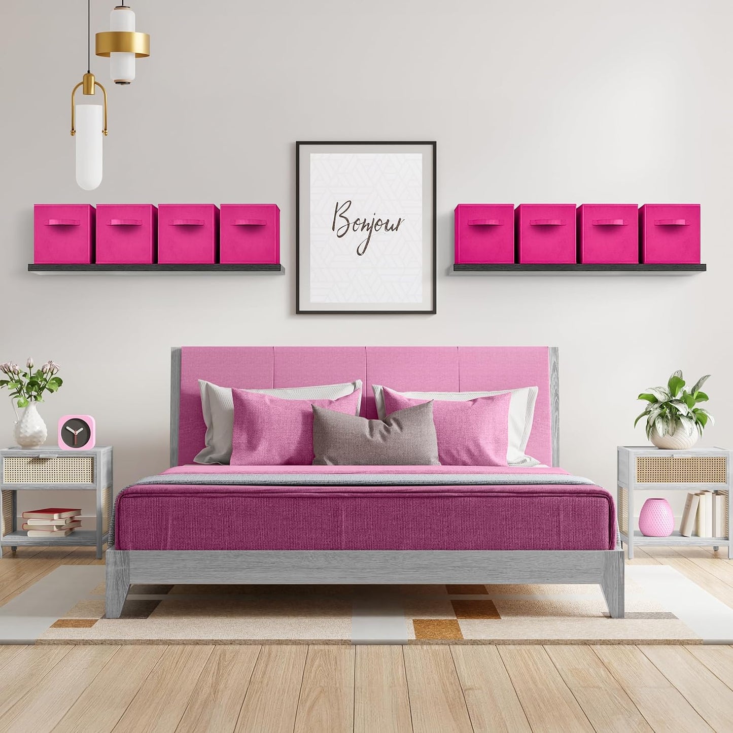 Sorbus Fabric Storage Cubes - 8 Foldable Storage Bins for Organizing Pantry, Cubbies, Toy Box - Clothes Storage & Closet Organizer - 11 Inch Collapsible Cube Baskets for Shelves with Handle