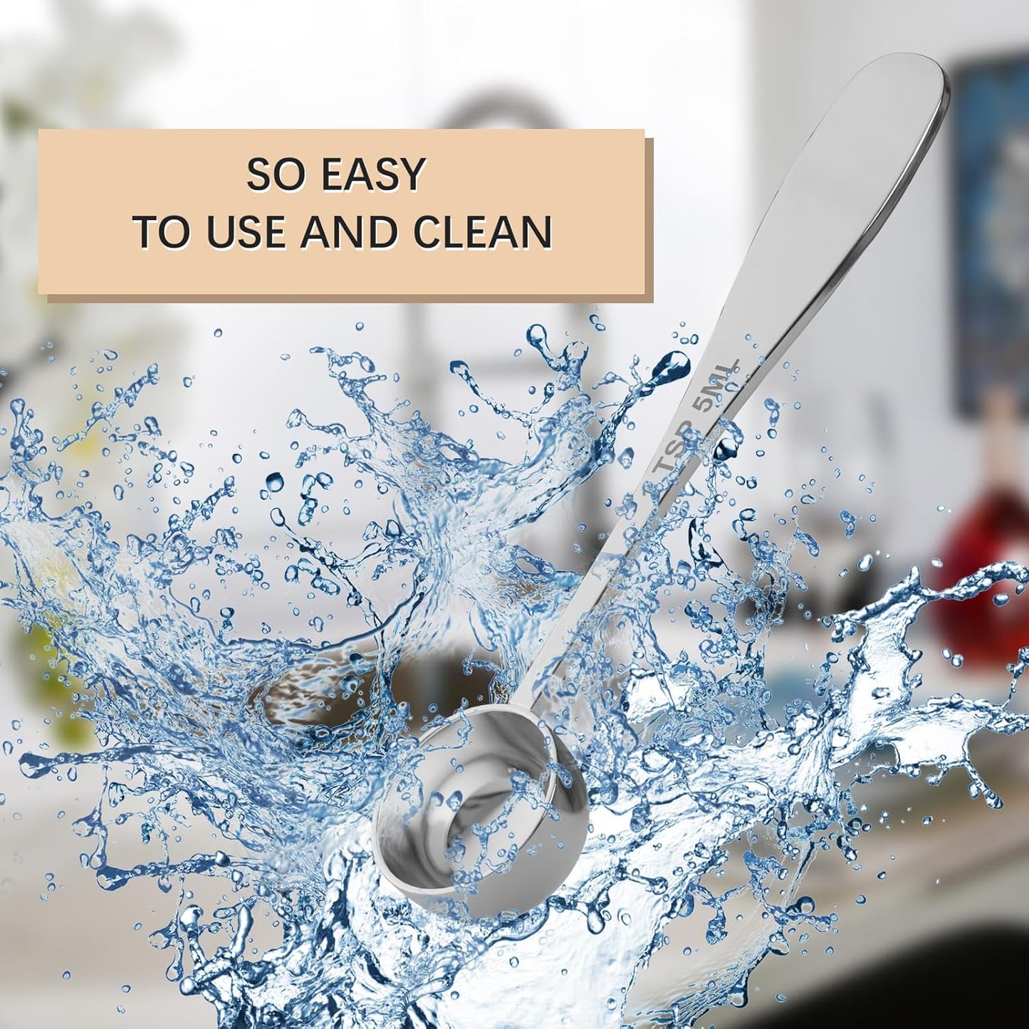 2PCS 1/2tsp(1/6tbsp, 2.5 ml) Single Measuring Spoon, Stainless Steel Individual Teaspoon, Metal Measure Scoop with Gift Box