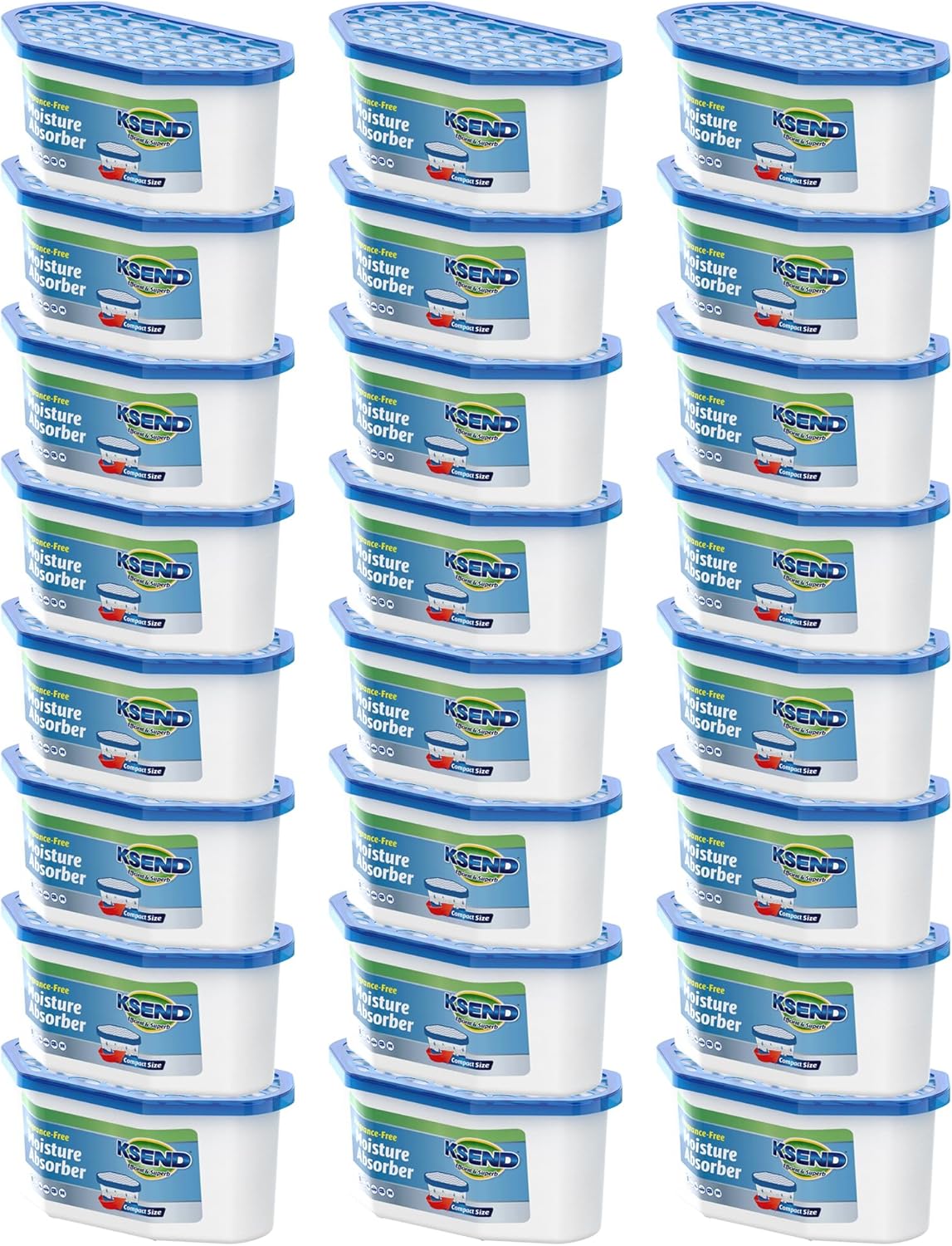 Moisture Absorbers, 24 Pack, Compact Dehumidifier for Closet, Efficient Humidity Absorber Boxes, Moisture Absorber for Closet, Odor Eliminator with Fragrance Free, Blue, 6.4oz, 300ml