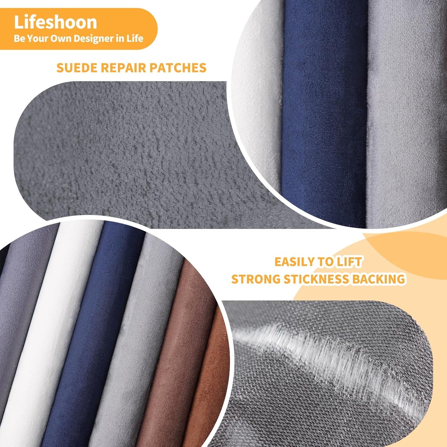 Fabric Repair Patches, 35X79 Inch Self-Adhesive Suede Patches Tape Durable, DIY Large Fabric Repair for Sofa, Couches, Furniture, Chair, Clothing （35X79 Inch, Dark Grey）