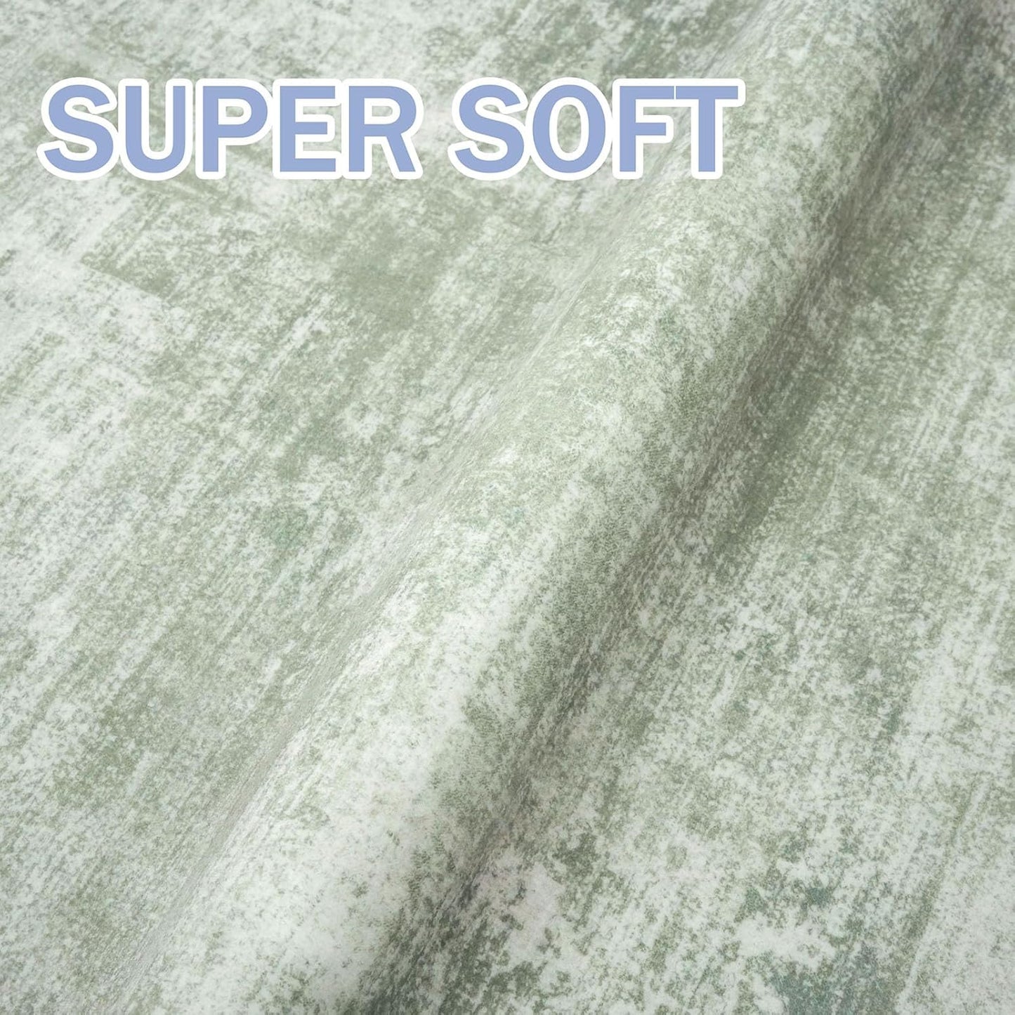 IOHOUZE Small Abstract Area Rug 2x3 Ft Entryway Rugs Washable Door Mat Indoor Entrance, Rubber Backed Throw Rugs, Printed Faux Wool Non Slip Floor Carpet for Foyer Front Door Sink, Sage Green