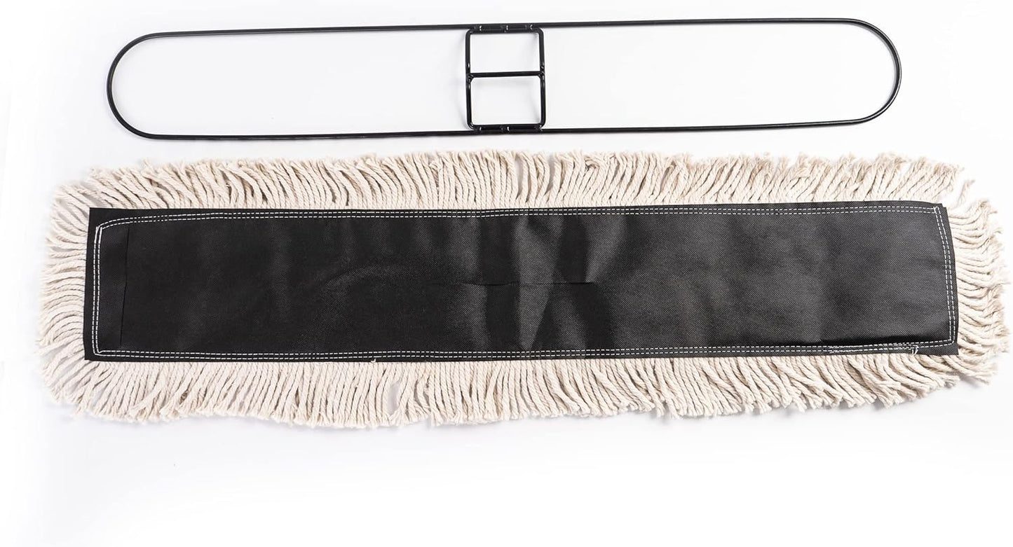 Matthew Cleaning 24'' High Strength Disposable Dust Mop Cotton Cut-end Yarn Mop Replacement Heads for Residential & Commercial Fit Standard Dust Mop Frames, Hardwood, Laminate, Concrete Floors 6Pack