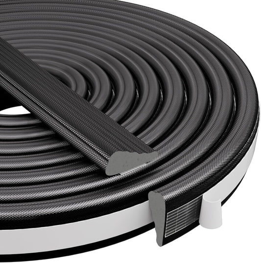 Wedge-Shape Window Weather Stripping Door Frame Seal Strip 196” Black,Upgrade Black Foam,Soundproofing,Draft Stopper,Winter Insulation,Noise Blocker, Gap Filler for Exterior Front Door Side